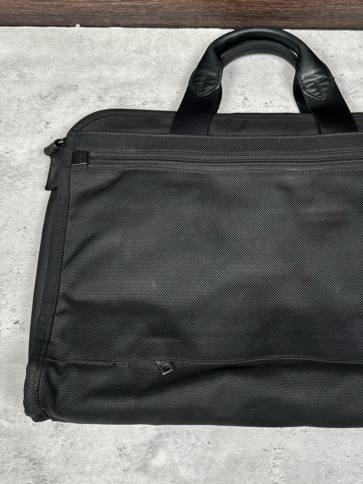 TUMI Business T-Pass Laptop Briefcase Black Ballistic Nylon – 15.5×12.5″