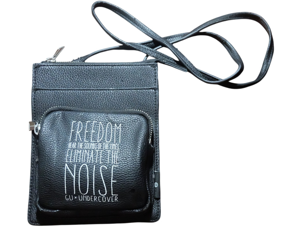 GU x Undercover Small Crossbody Bag Black Faux Leather