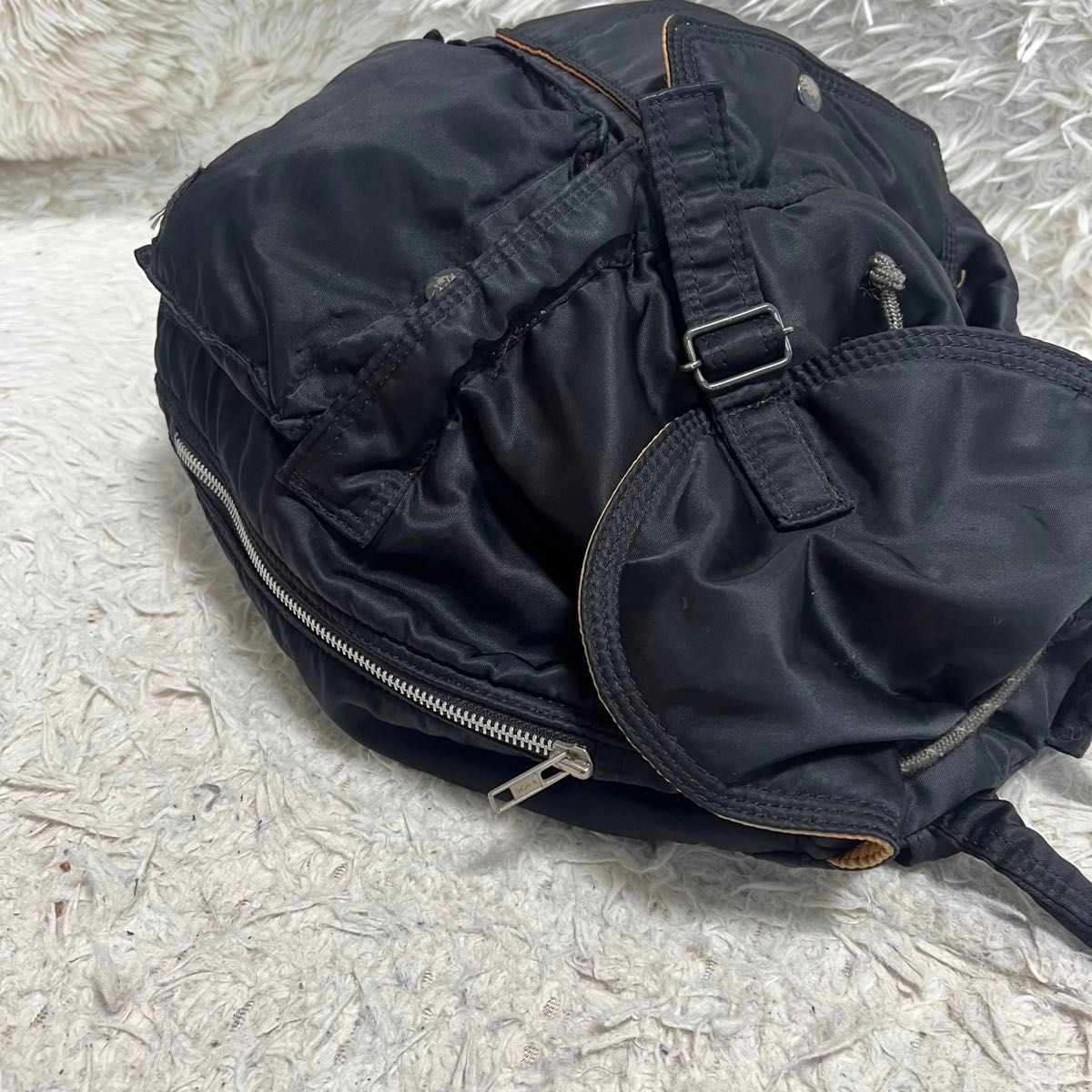 Authentic YOSHIDA KABAN PORTER Tanker Backpack Unisex Nylon Black Orange 37cm Si