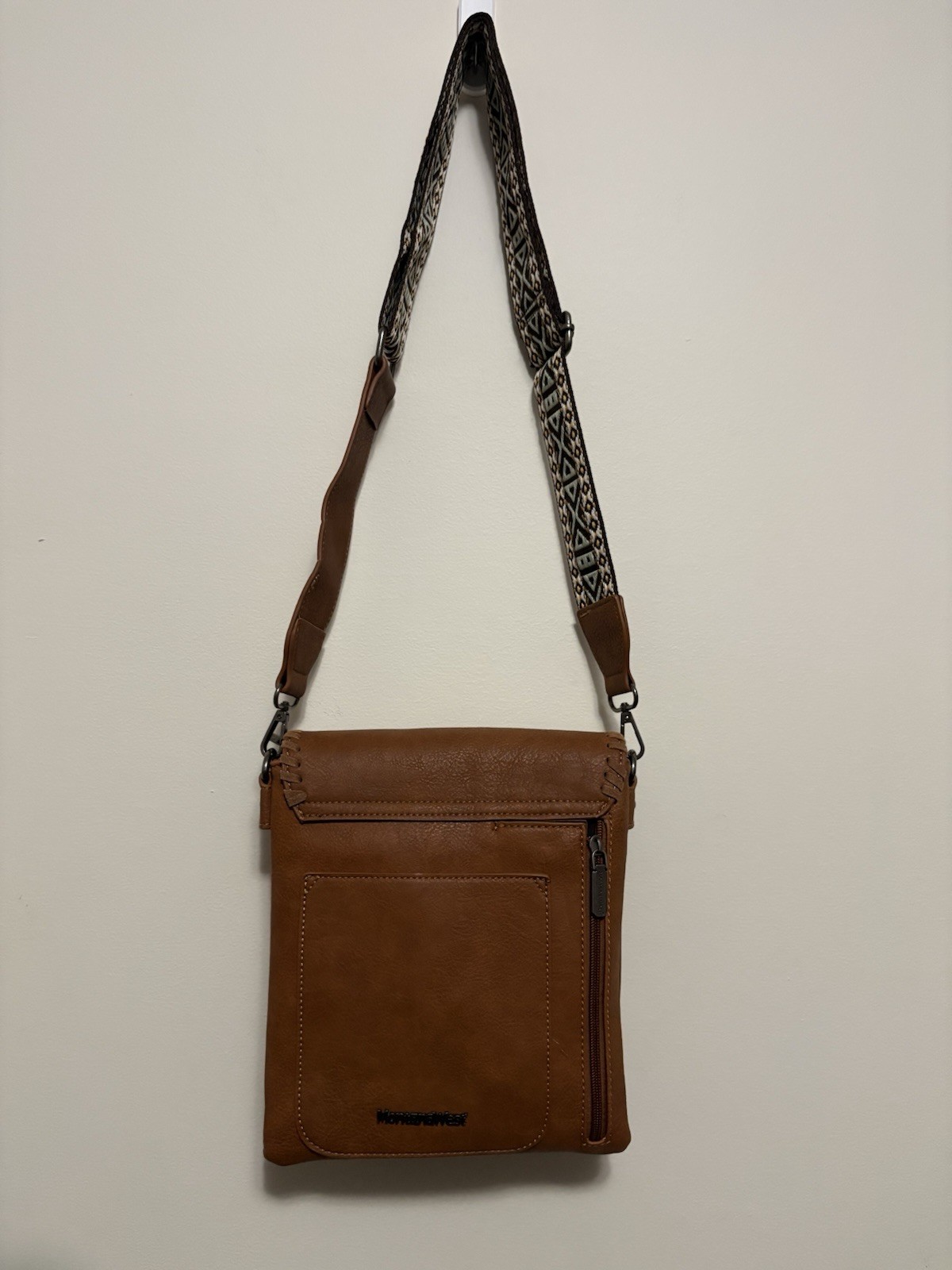 Wrangler Brown Crossbody Bag Leopard Print Adjustable Strap Zipper Closure NWOT