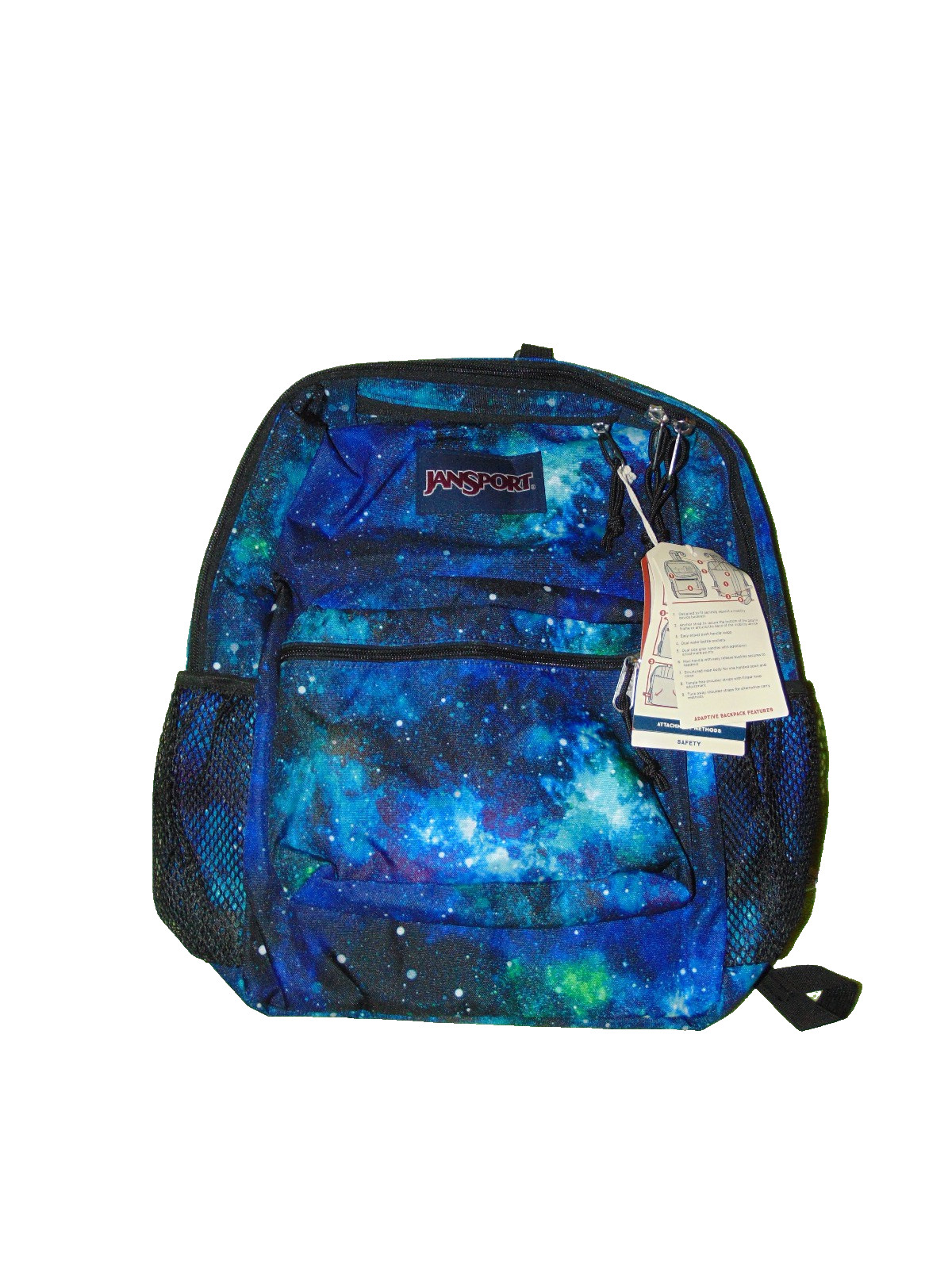 JanSport Galaxy Backpack Blue Space Print School Book Bag NWT