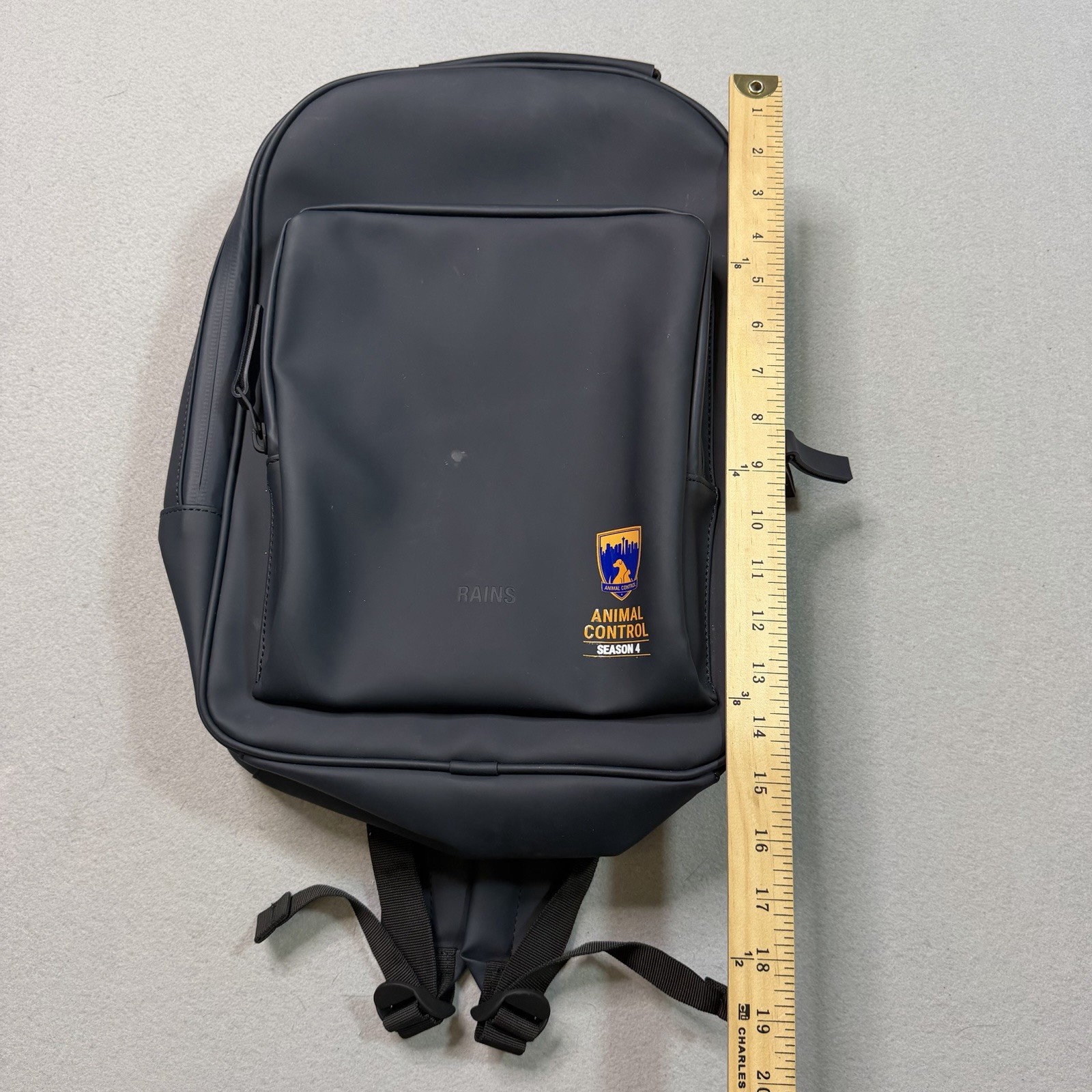 Rains Travel Matte Black Backpack Animal Control Season 4 Fox