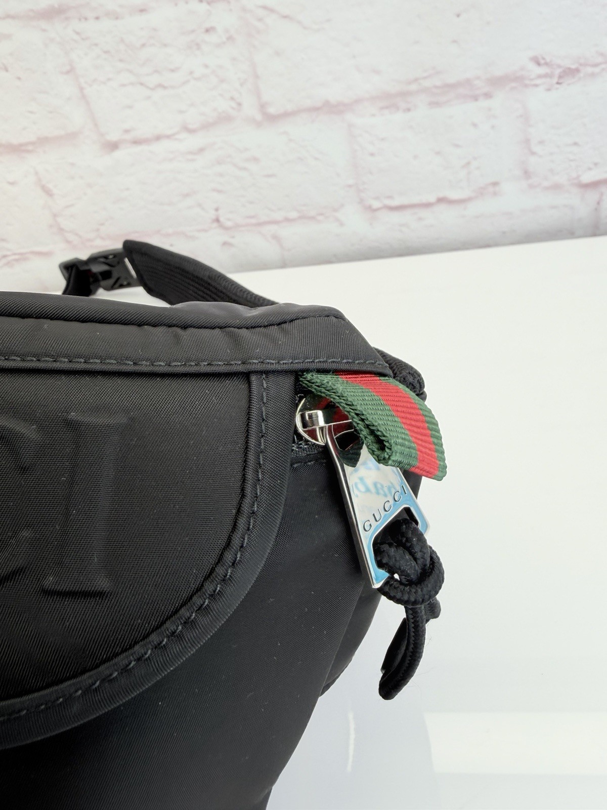 Gucci Nexus Web Interlocking Black Belt Bag Unisex NEW