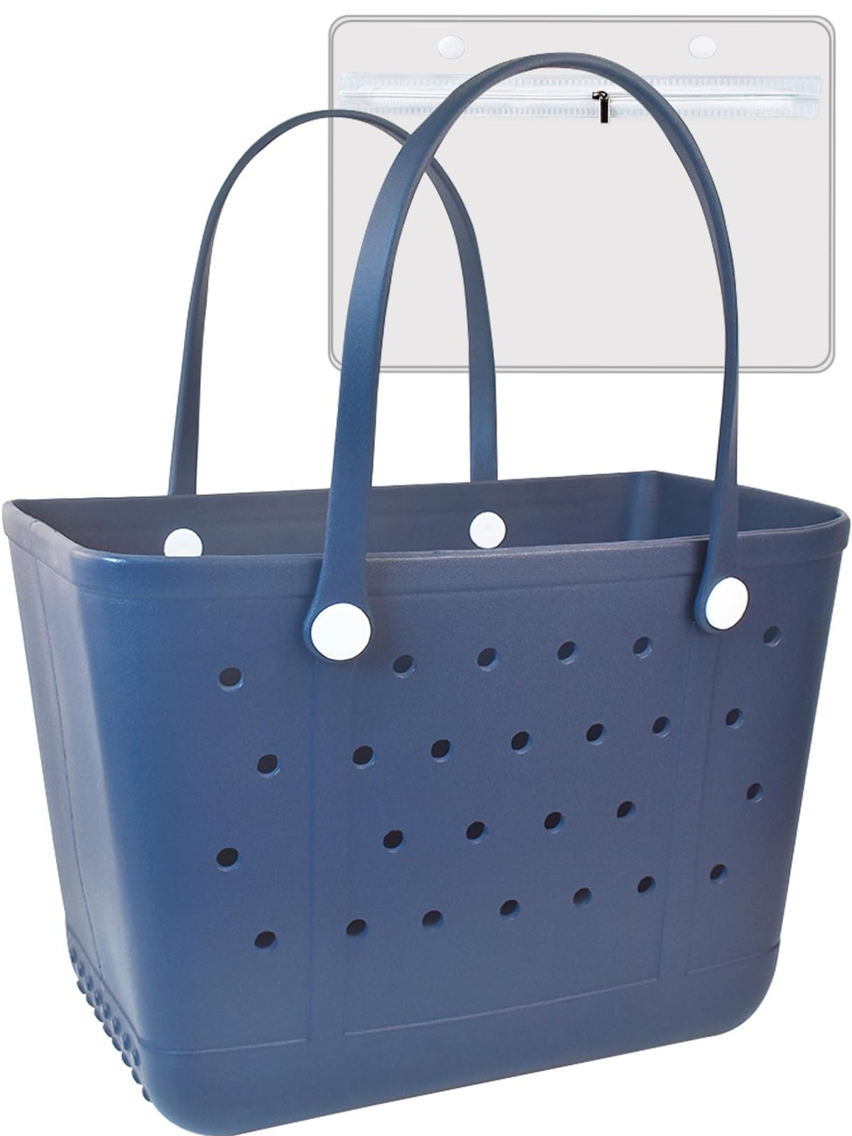 Uwyriwooq Beach Tote Bag for Women, Rubber X-Large, Navy Blue