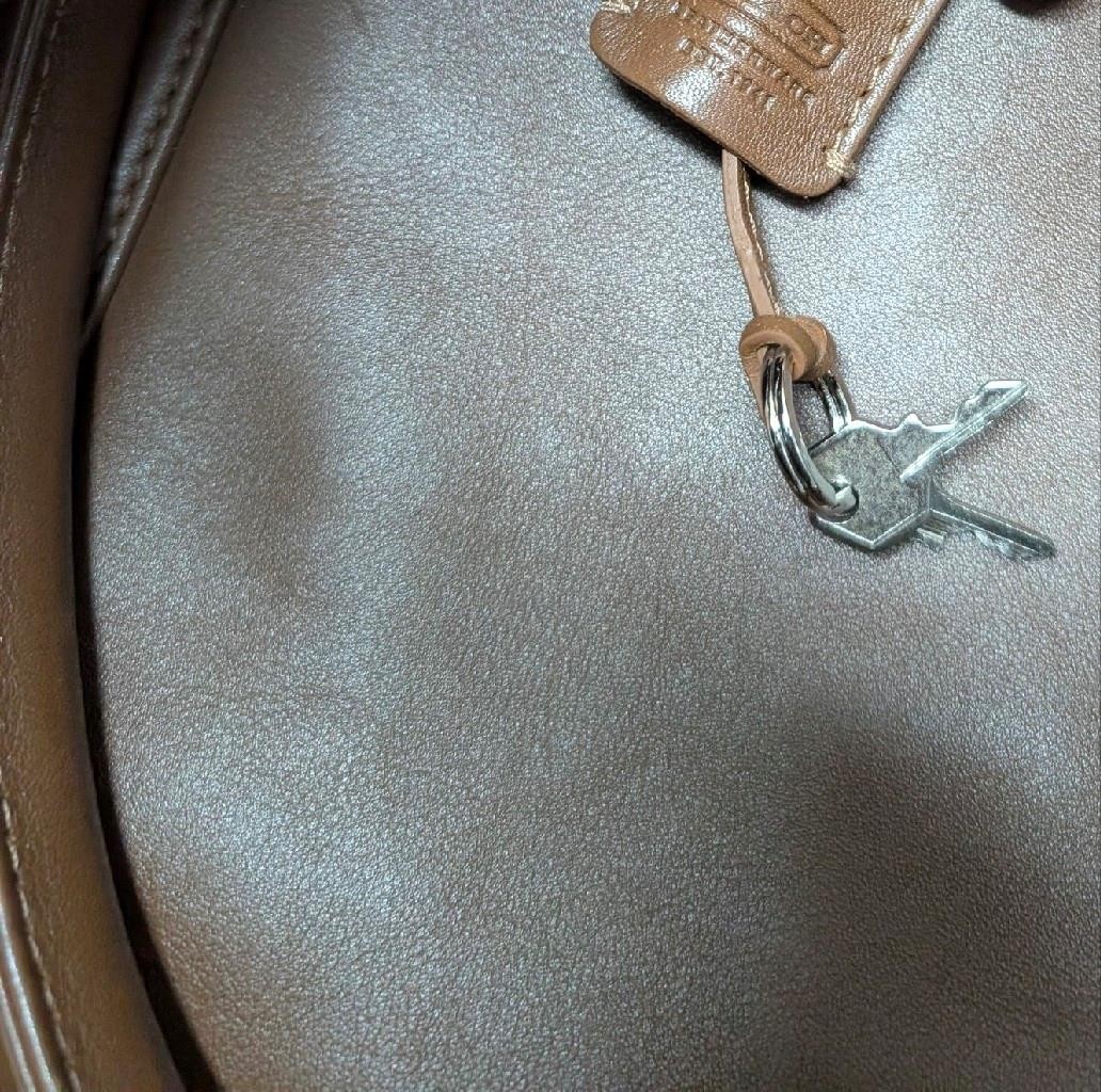 COACH cowhide DUFFLE BAG brown leather 24″ travel K3S-5409 shoulder tote