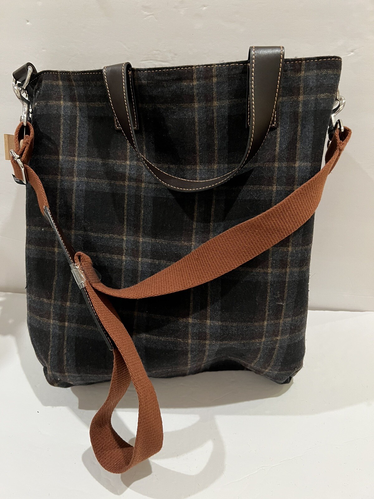Brand New Joseph Abboud Tote Reversible Leather To Wool