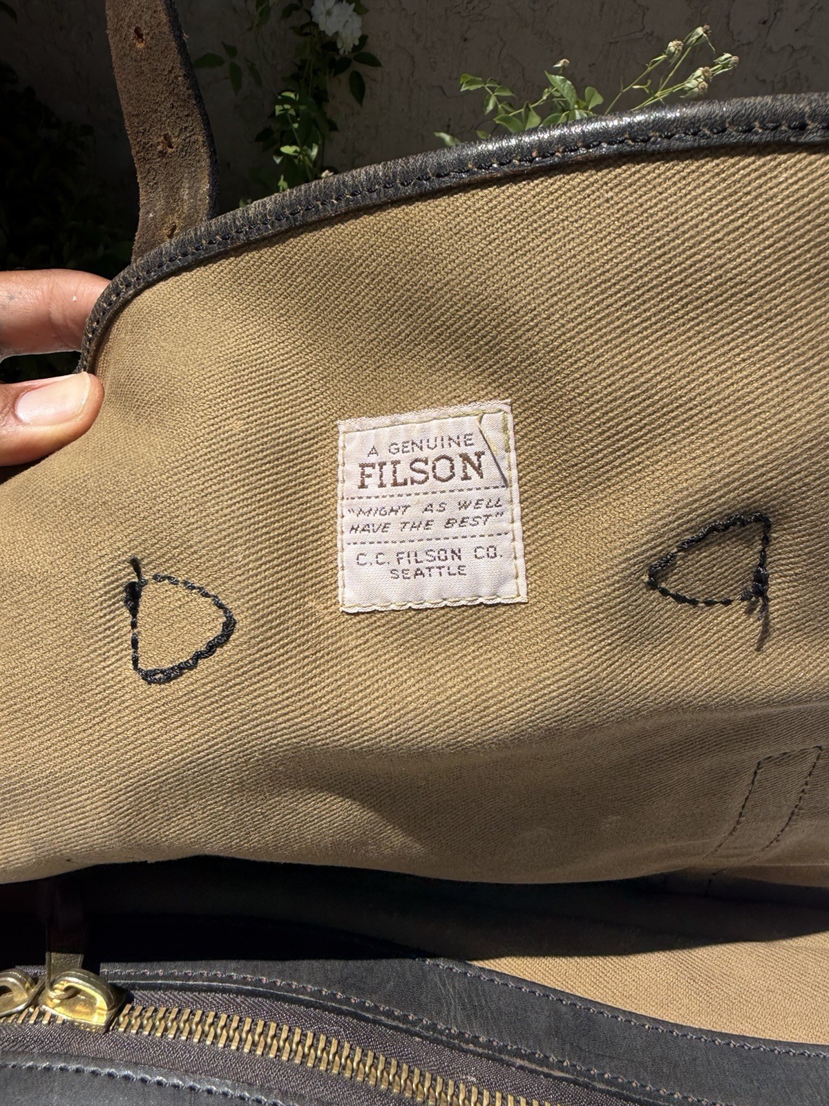 Vintage Filson 240 Talon-Era Small Carry-On Rugged Twill Tan Zipper Field Bag