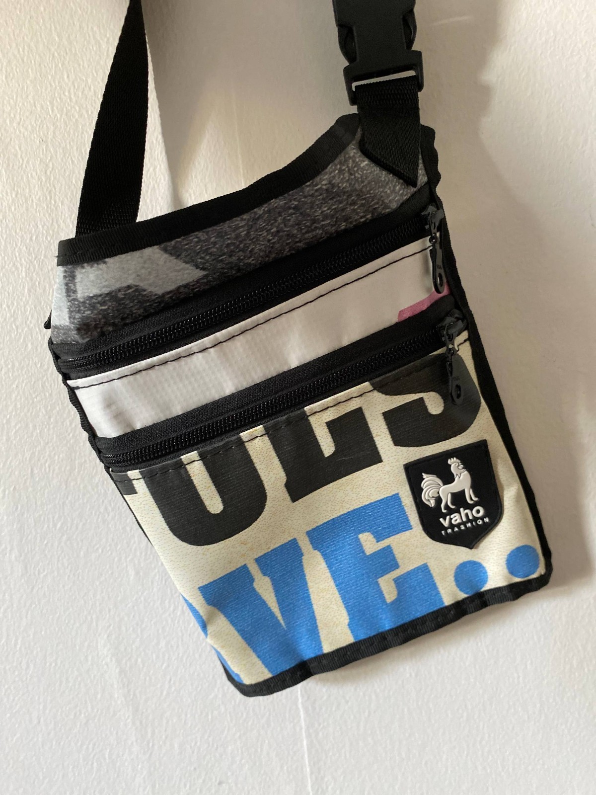 VAHO Trashion Crossbody Bag Recycled Banner Messenger Handmade Barcelona Spain