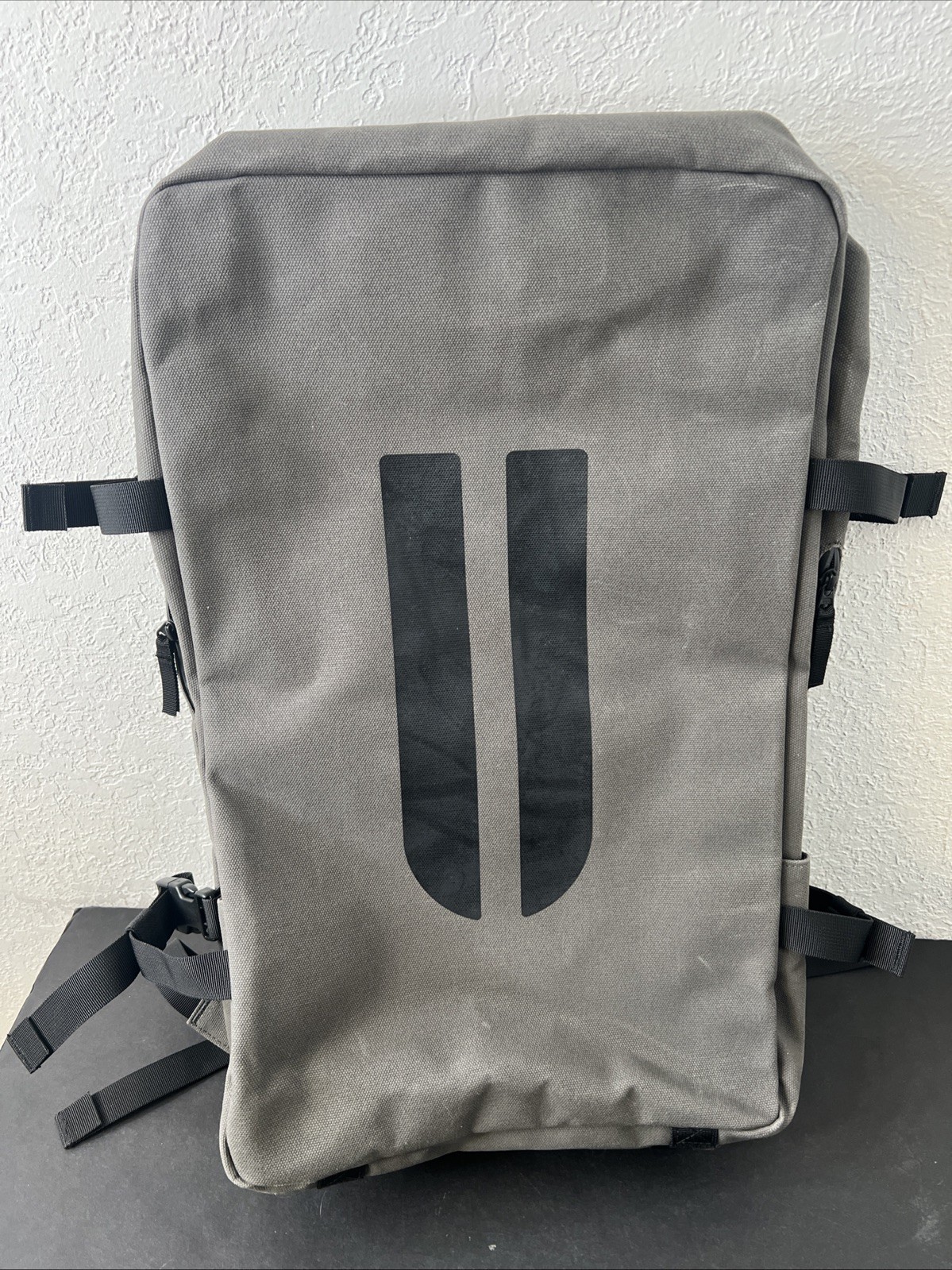 Nobull Duffle Backpack Horns Waxed Charcoal Canvas 19”x13” Brand New Duffleback