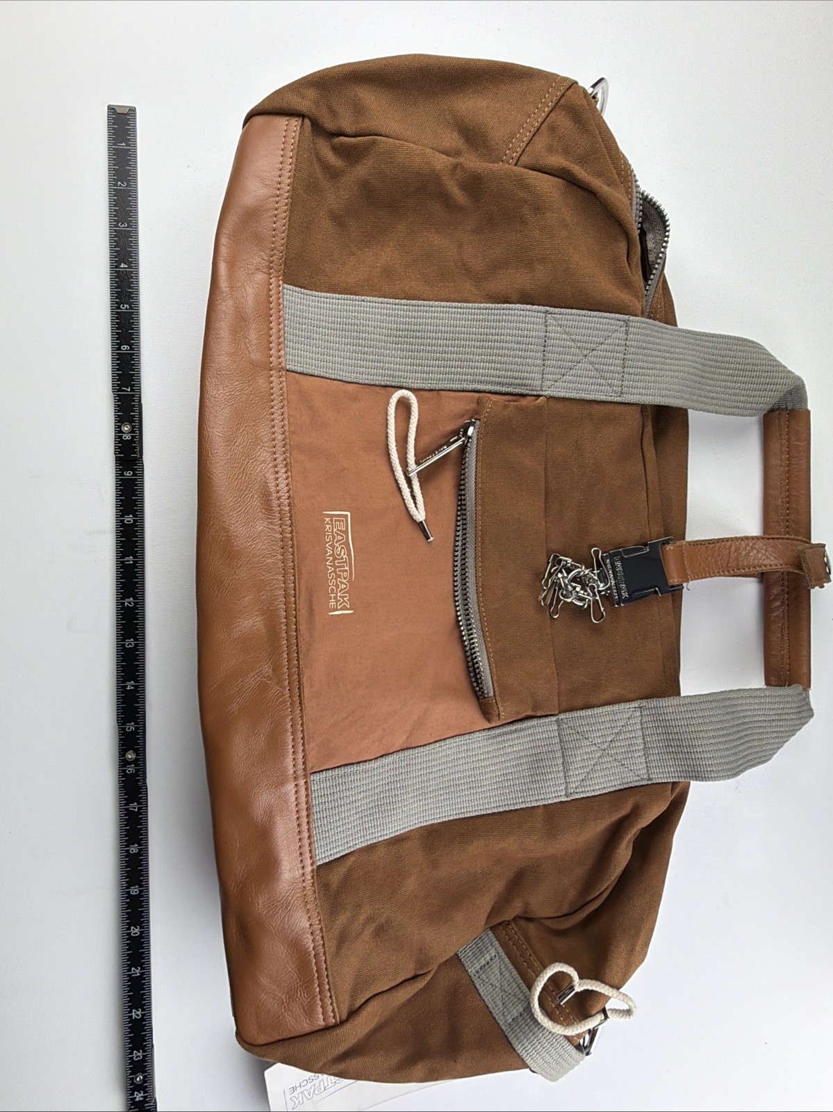 Vintage Kris Van Assche Canvas Leather Duffle / Bowling Bag Travel USA