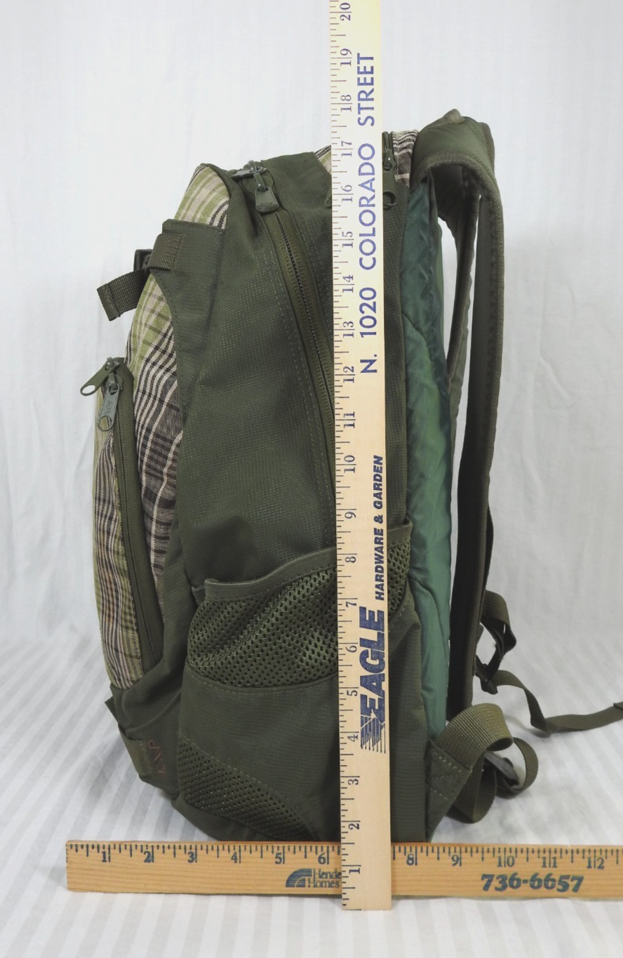 Dakine Olive Green & Tan Plaid Explorer Pack Laptop Backpack. #8130-050-27