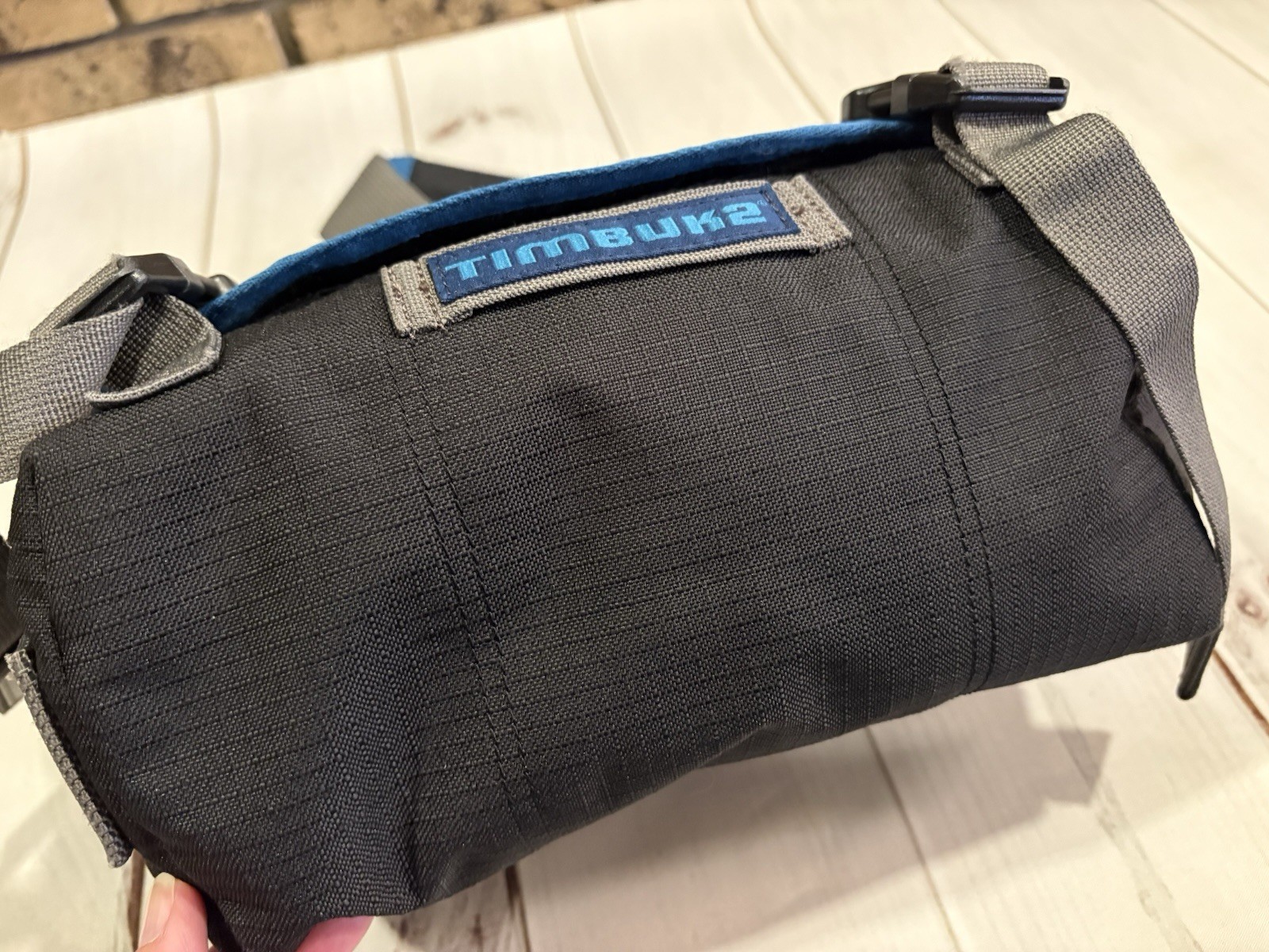 Timbuk2 Messenger Travel Shoulder Crossbody Bag Black Teal Piping XS