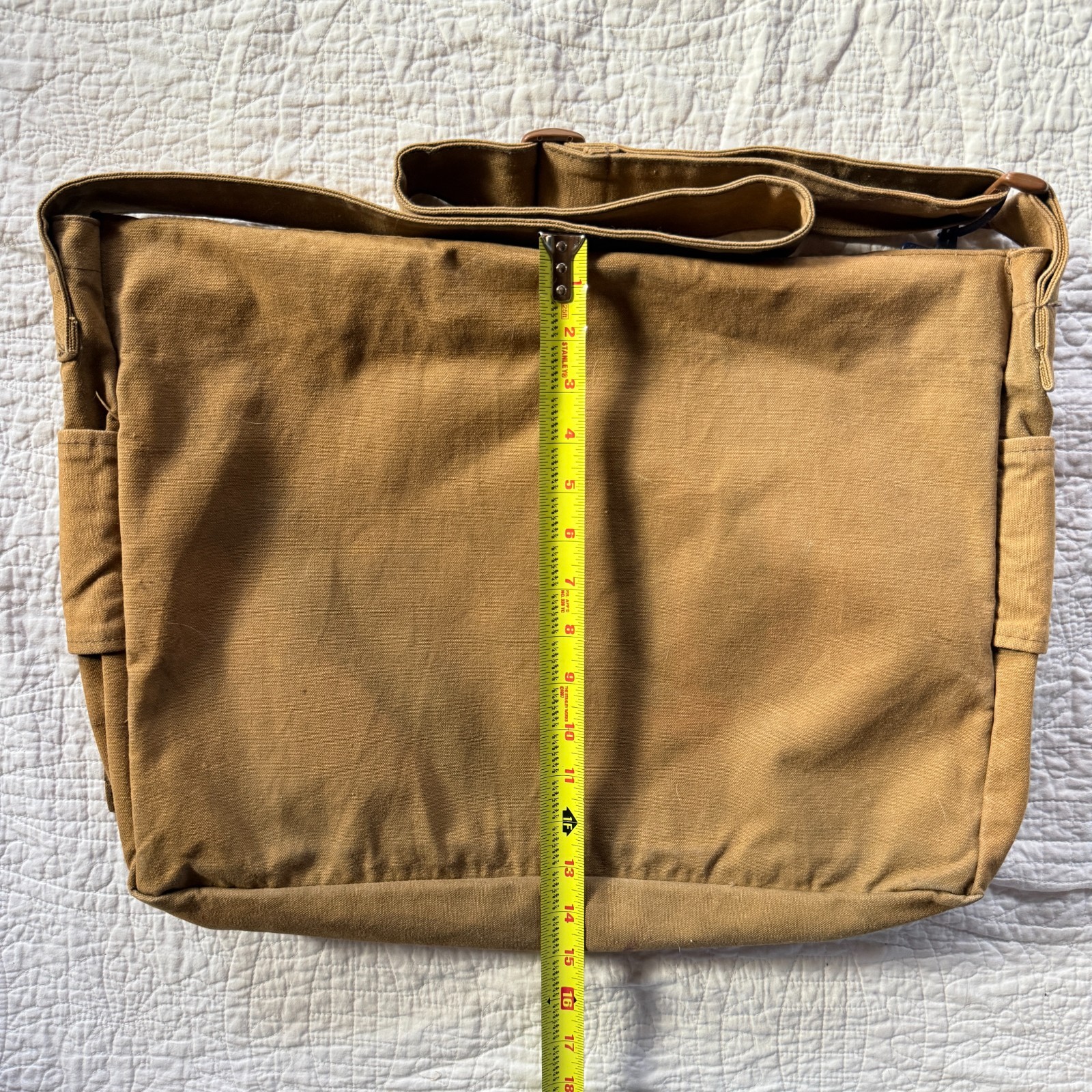 Vintage Liberto Canvas Messenger Shoulder Bag Commemorative Utility w/ Patches