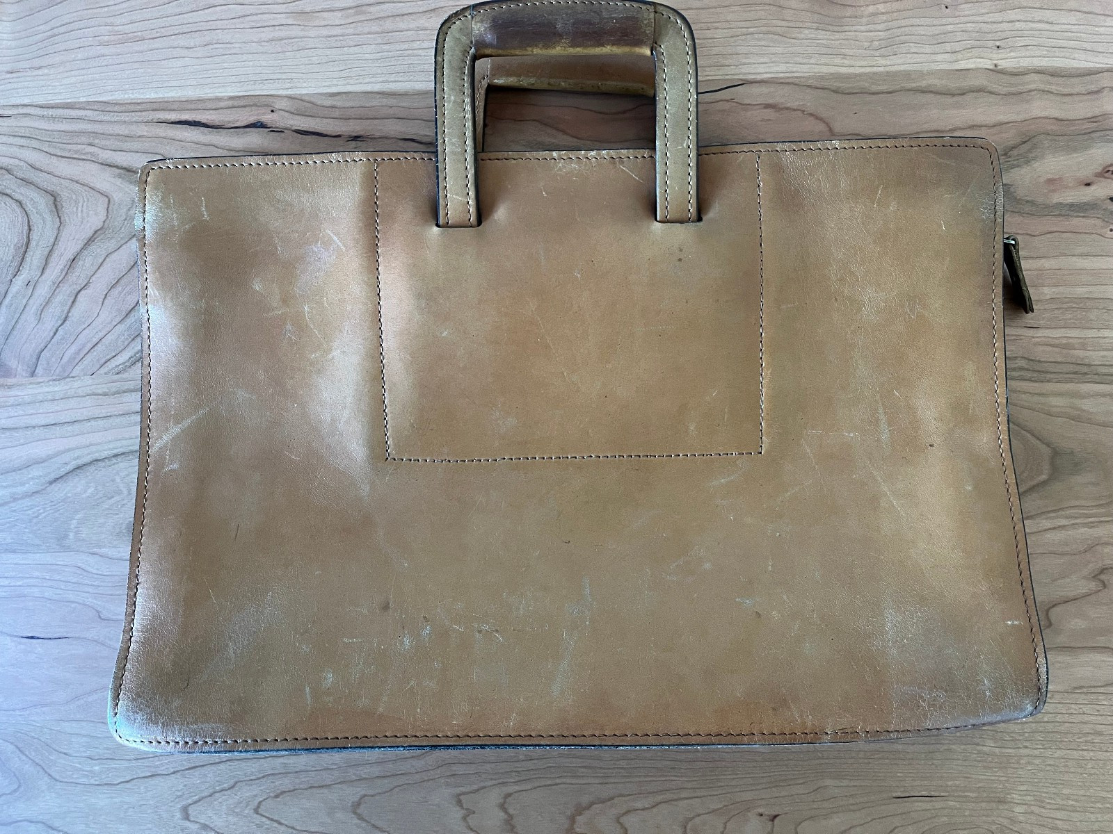 Vintage Schlesinger Brothers California Saddle Leather Briefcase 17”x11.5”