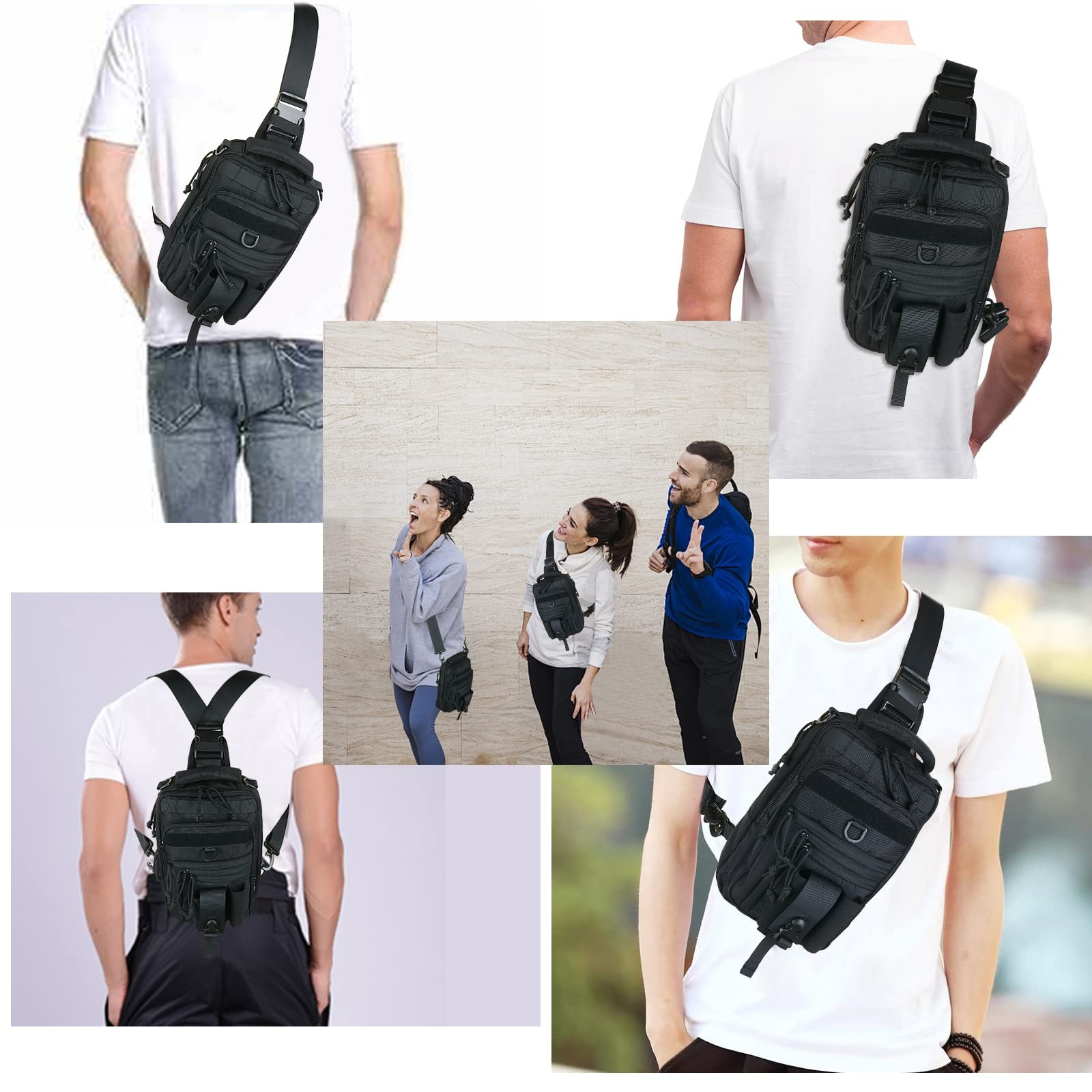 Dual Holster Chest Bag Concealed Carry Sling Crossbody Tactical Convertible B…