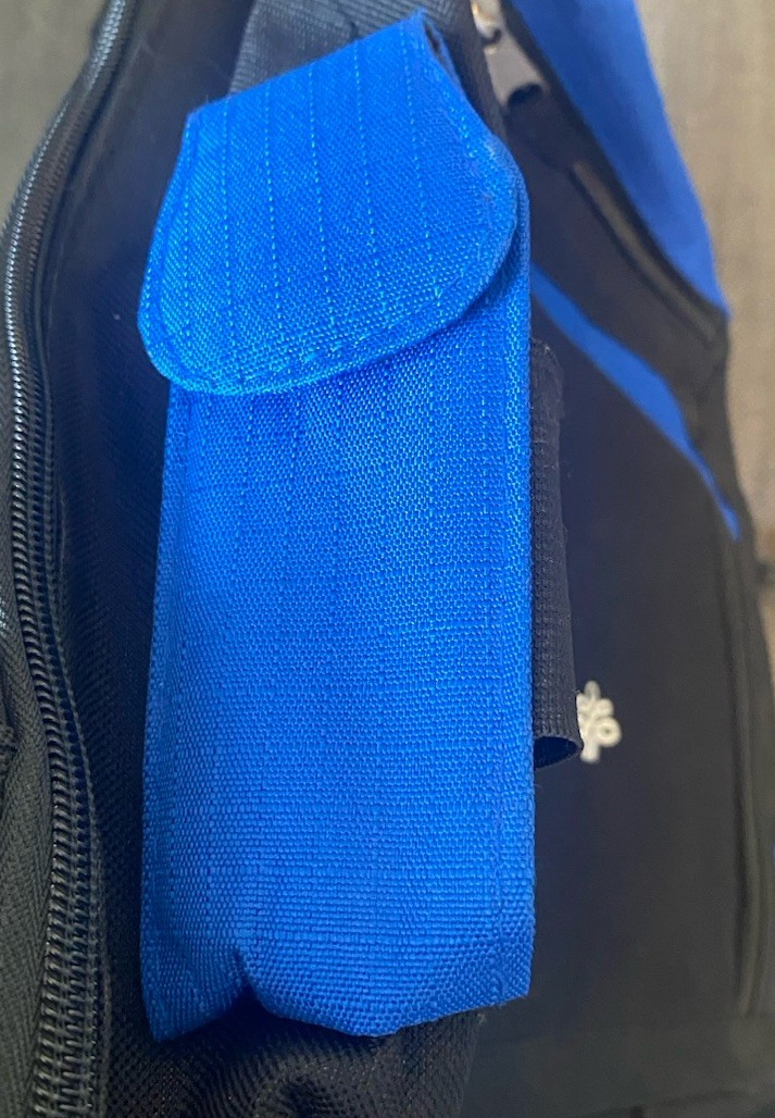 Blue And Black Sling Backpack With Logo Ahlstrom 4 Zip Bottle Misc. Pockets
