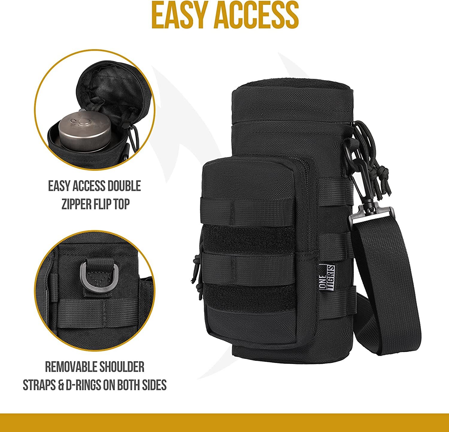 Tactical Molle Water Bottle Holder Pouch Outdoor Travel Camping Kettle Carrier