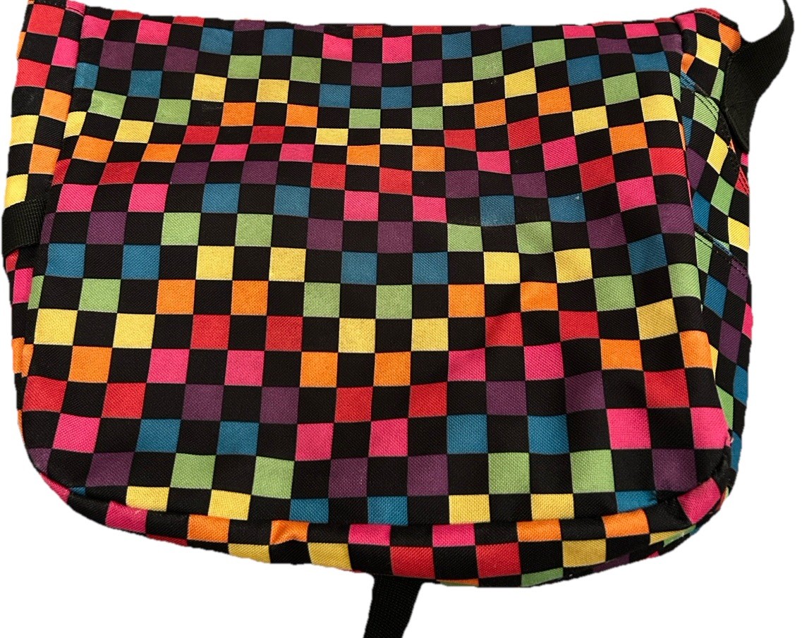 Yak Pak Crossbody Messenger Bag Multi-Color Checkerboard Bag