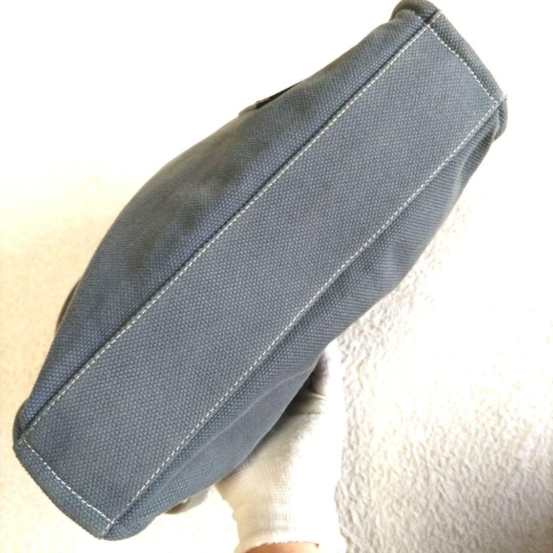 Authentic Bally Canvas Tote Bag Gray 37cm x 35cm with Leather Detail, Rare Model