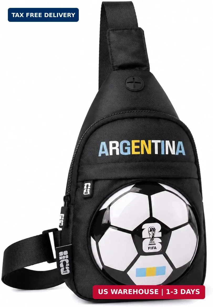 2026 FIFA World Cup Soccer Sling Bag for Men Women, Crossbody Bags One Strap Bac
