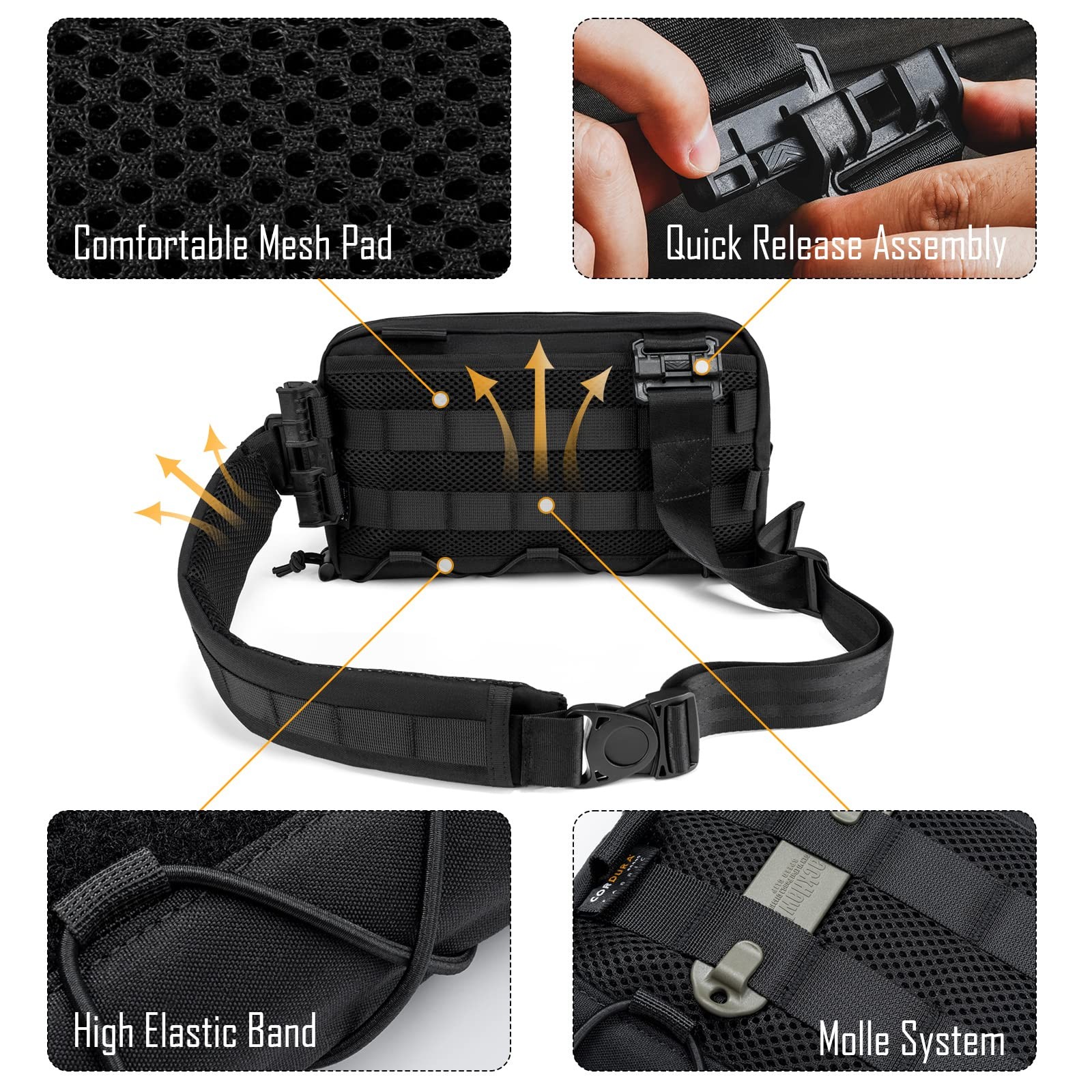 Cache L3 EDC Lightweight Sling Bag Chest Crossbody Bag, Nylon Shoulder Bag, Bau…