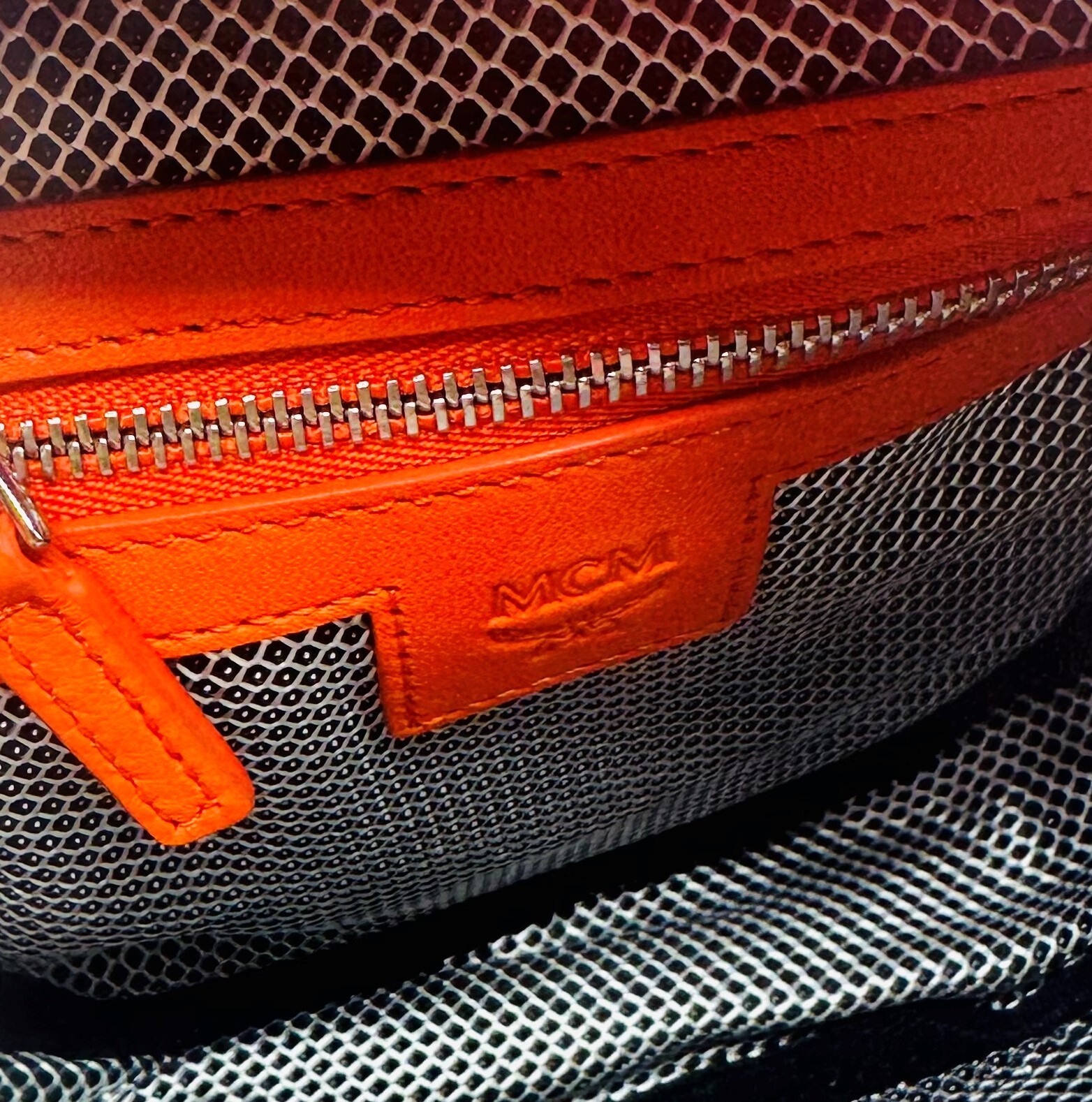 $525 New MCM Orange Flame Nylon Jemison Crossbody 2 in 1 Bag MUR9AJV05O1001