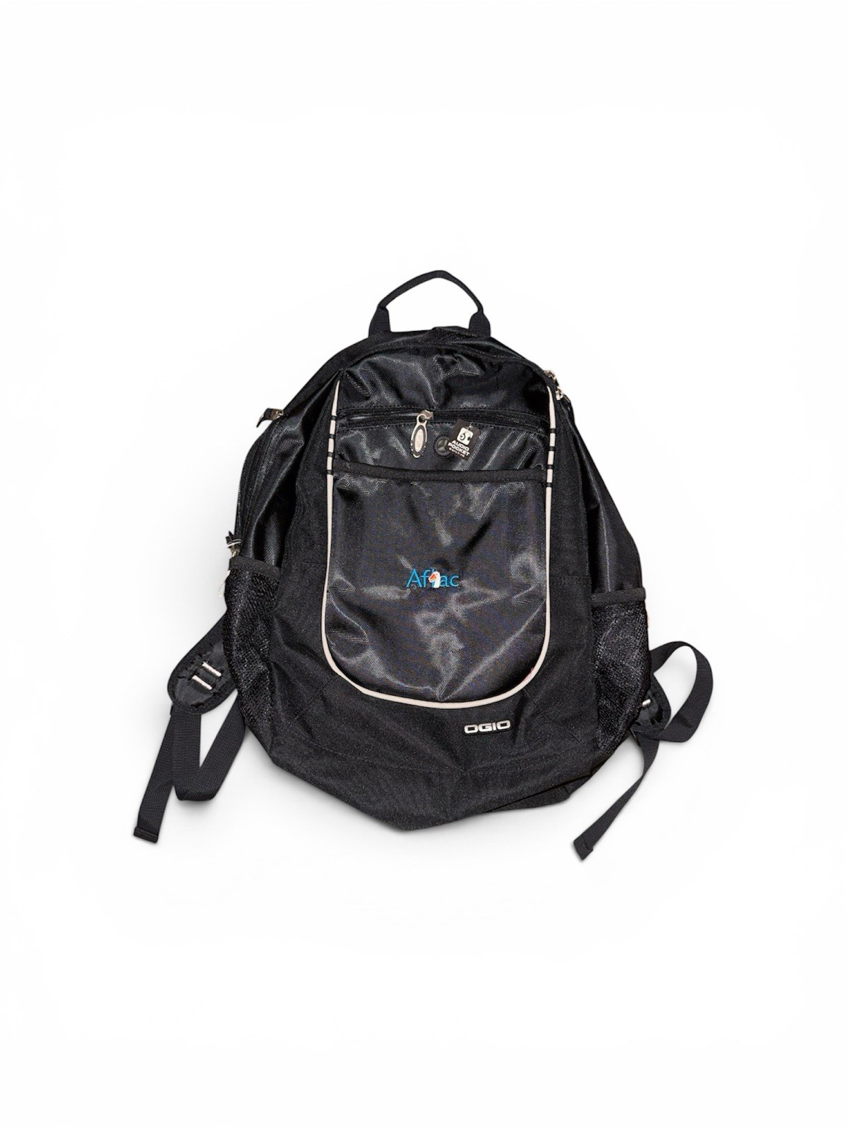 NWT OGIO Carbon Backpack with Audio Pocket Black Embroidered Aflac Logo