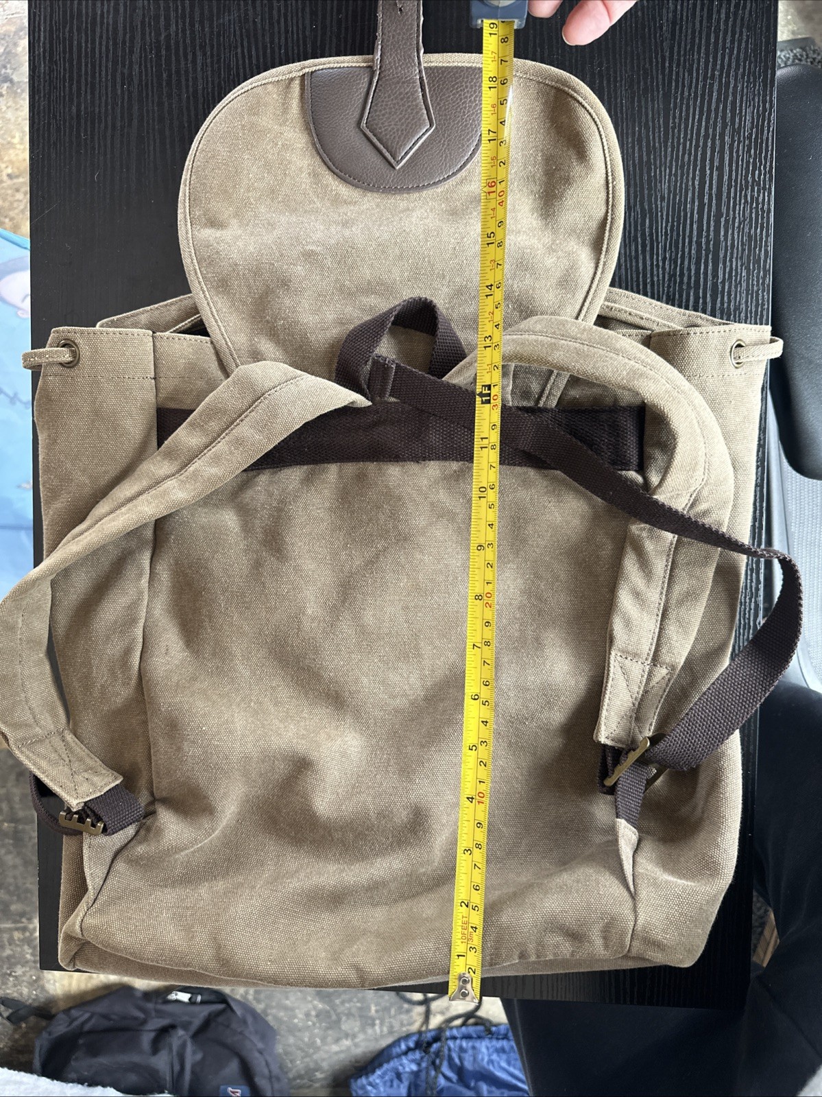 Gootium Canvas Rucksack Backpack Bag Drawstring Buckle Close Messenger Outdoor