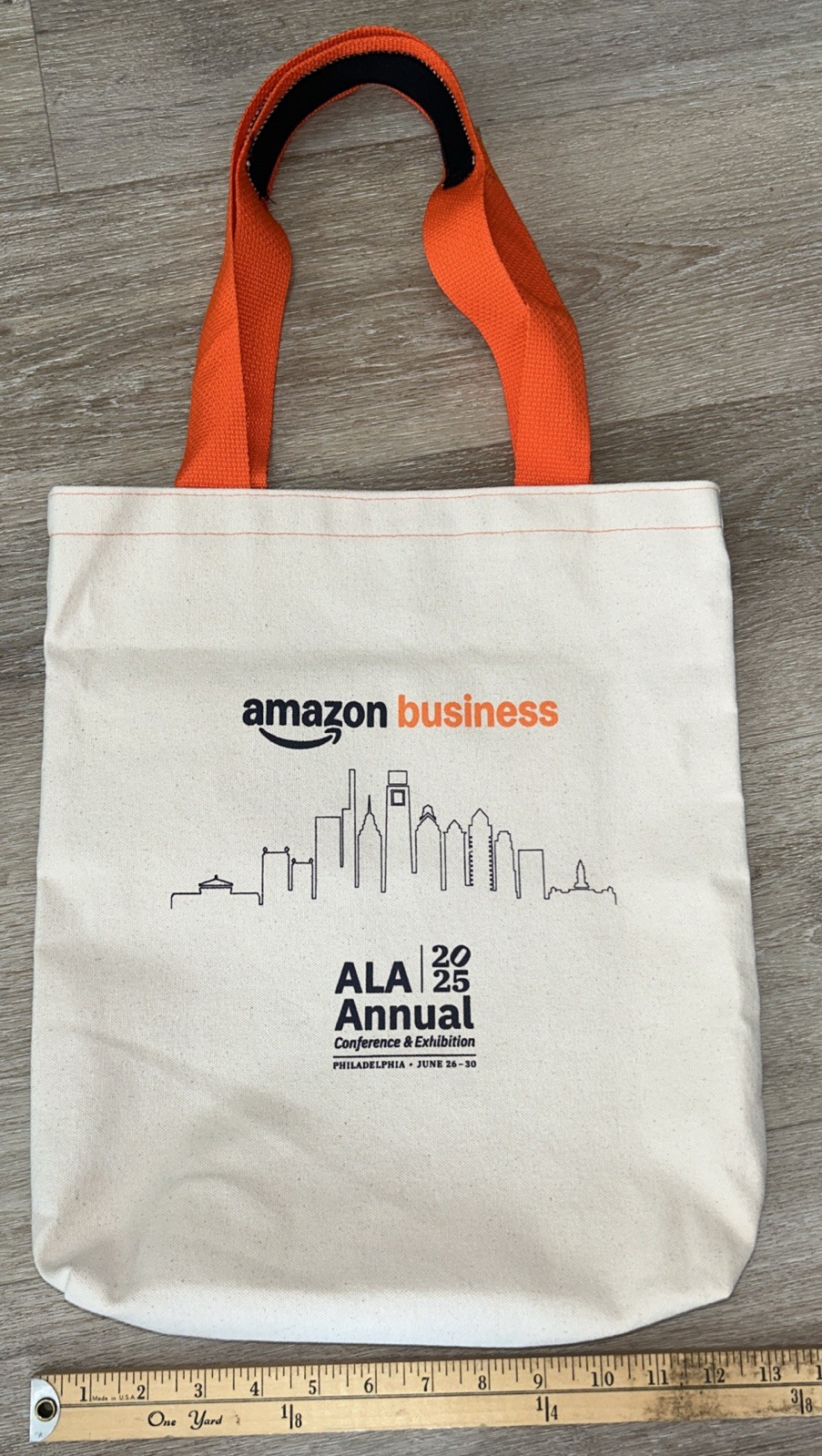 AMAZON Business Canvass Bag 16” X 13” With Orange Straps 2025 ALA Conference NEW