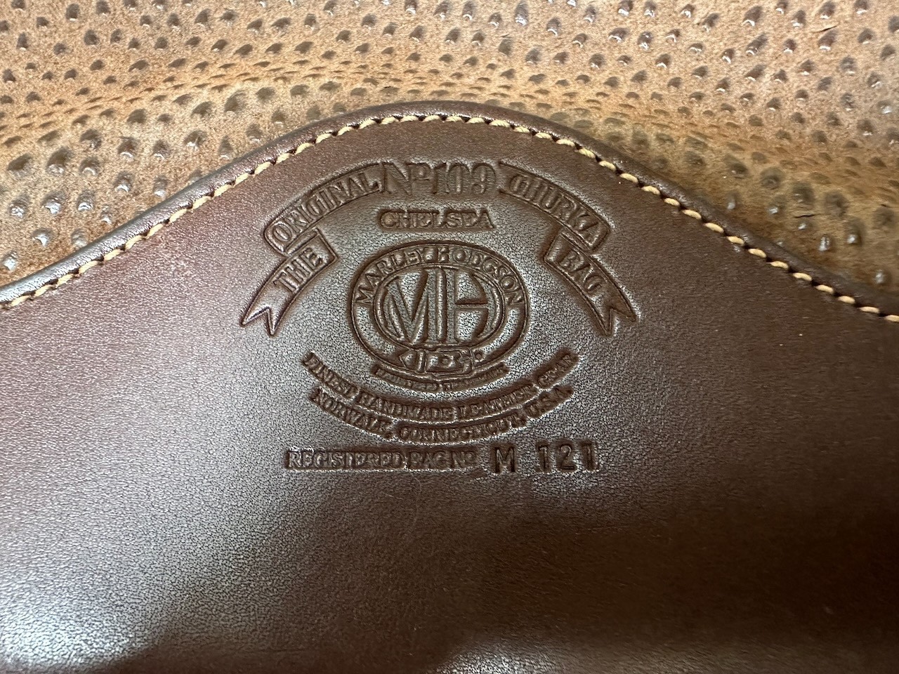 Ghurka Chelsea 109 Dark Brown Walnut Sierra bag.