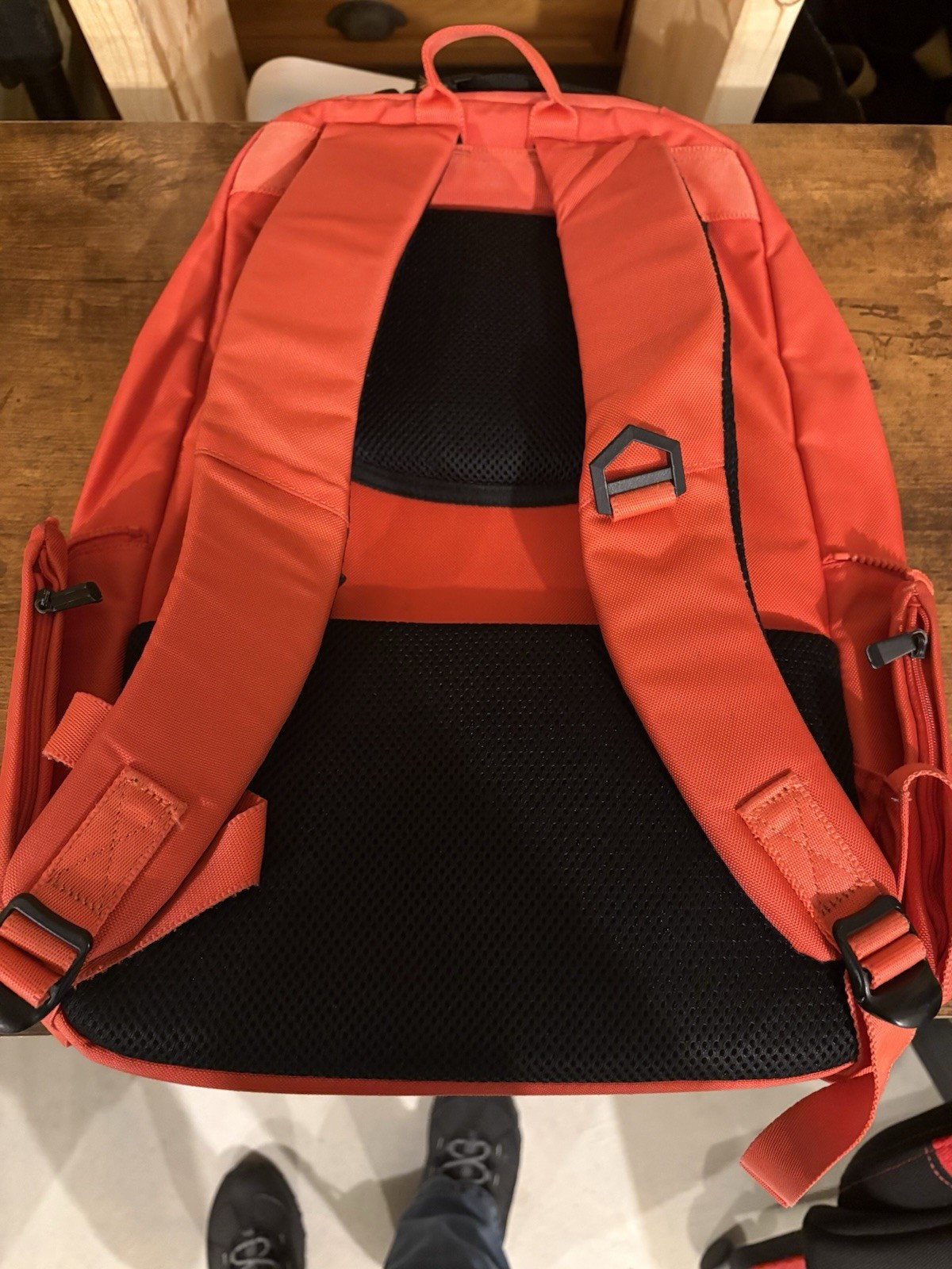 Red Descente Backpack With Bunny Charm Travel Work School Lightweight