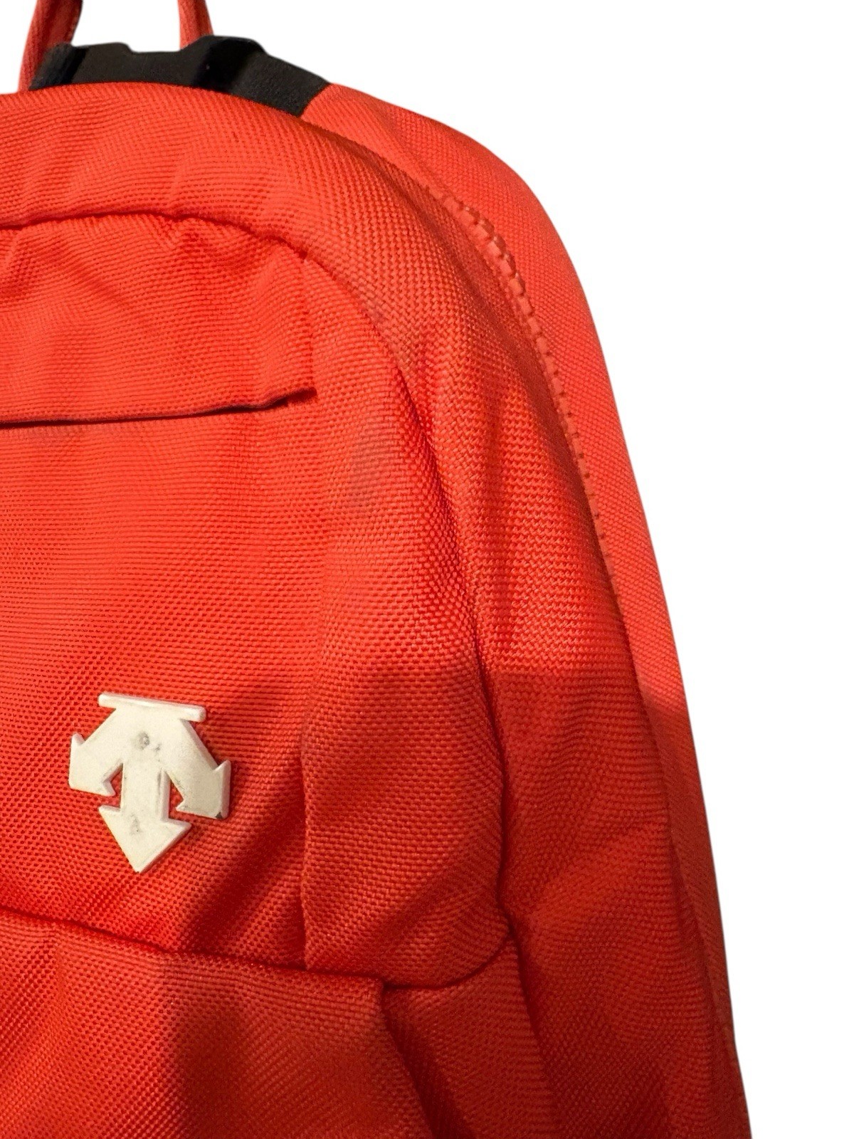 Red Descente Backpack With Bunny Charm Travel Work School Lightweight