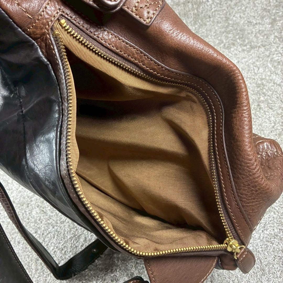 Tsuchiya Kaban Tone Oilnume Soft Medium Backpack Leather Brown