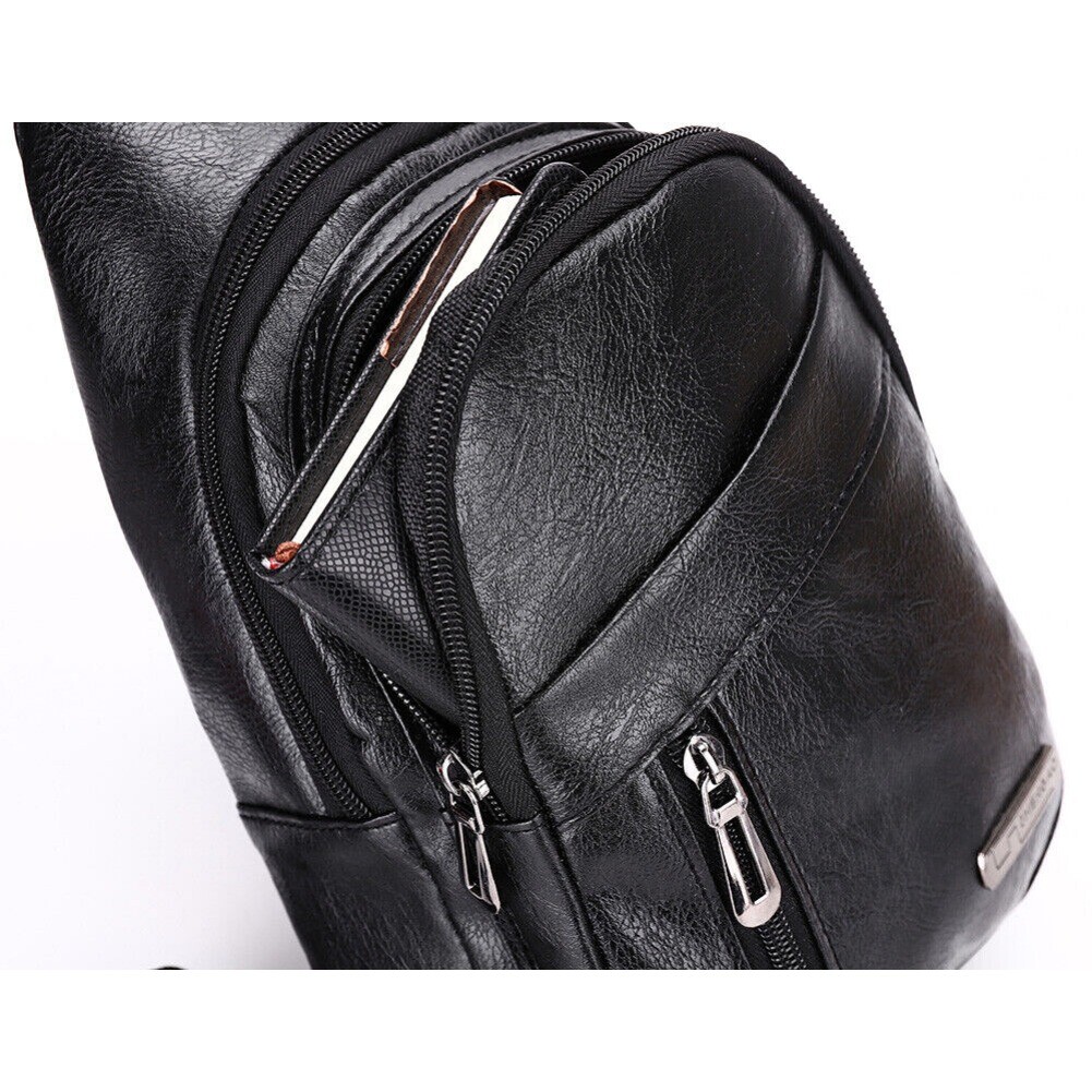 Men’s Large Capacity Single Shoulder Crossbody Bag Multifunctional Chest Bag US