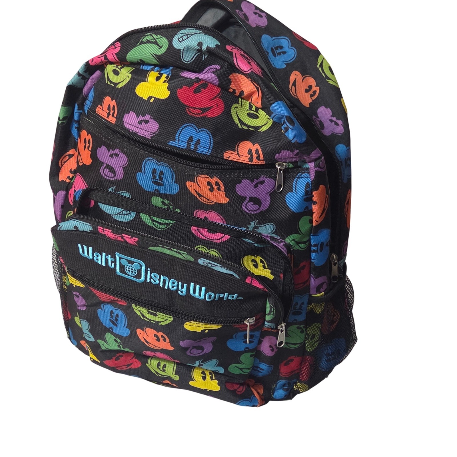 Disney Backpack Black Mickey Mouse All Over Print Walt Disney World Bag