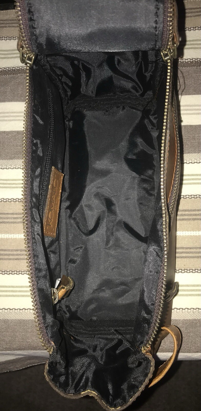 KomalC Genuine Buffalo Leather Unisex Toiletry Bag Travel Dopp Kit NWOT