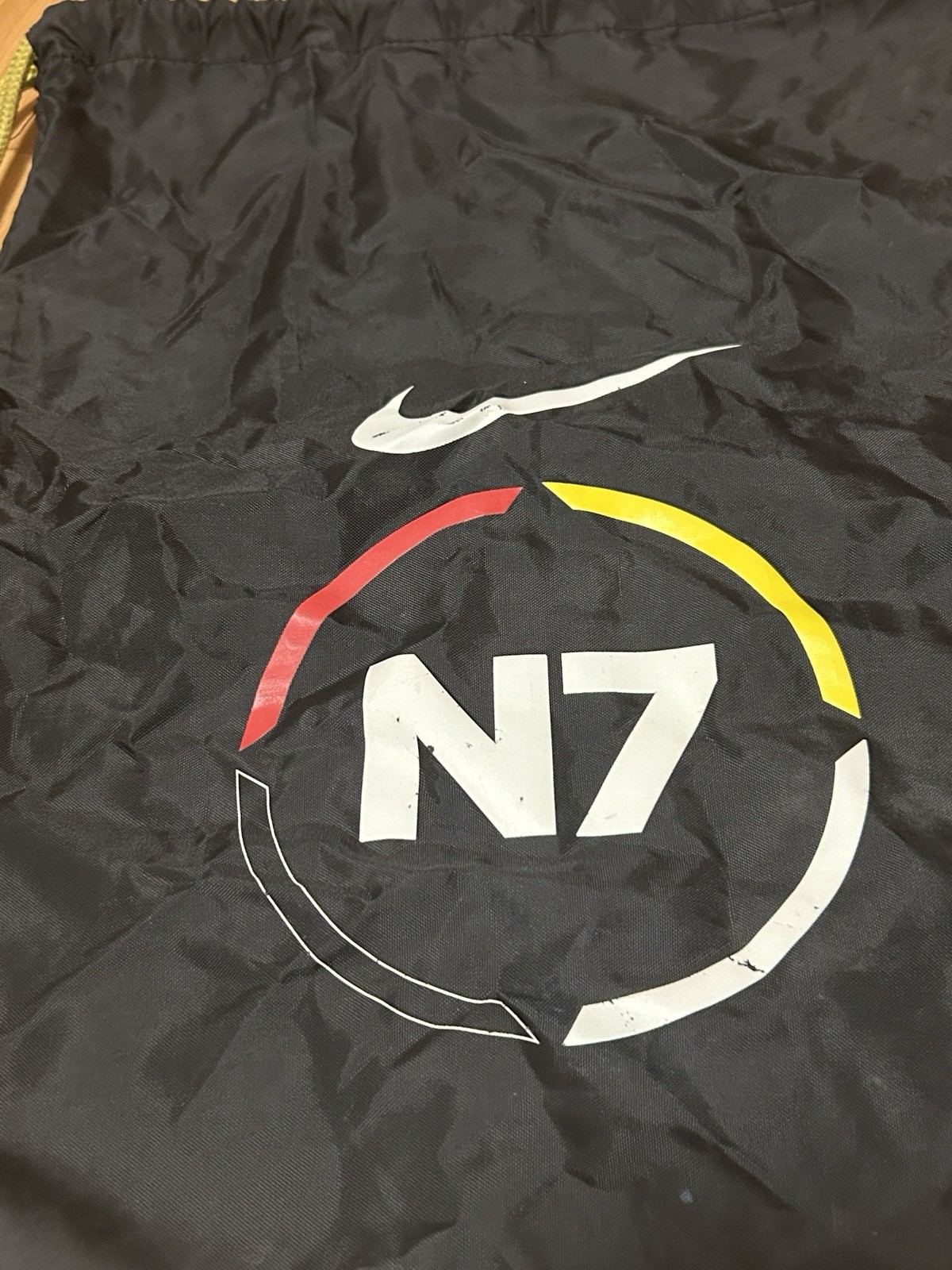 Nike N7 Drawstring Bag BZ9708 -001 Black Yellow Red