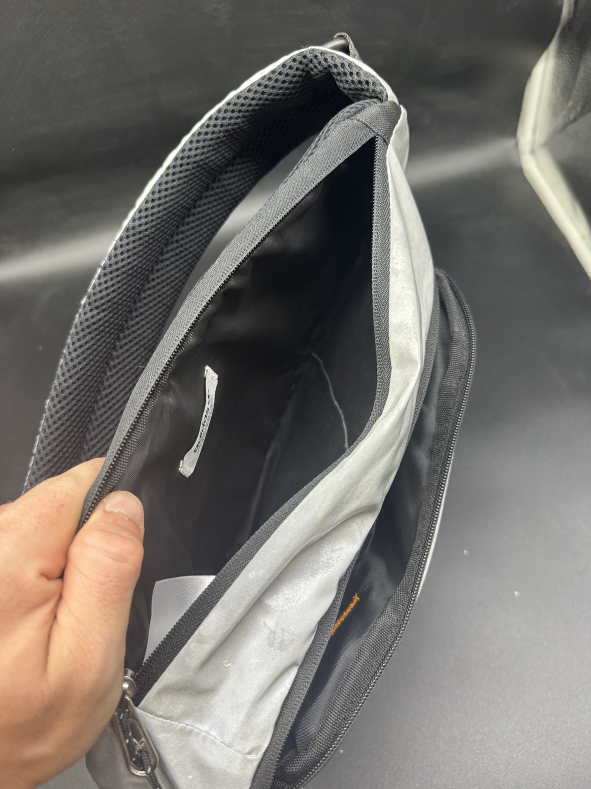 ADIDAS Crossbody Sling Backpack 7.5L Unisex Black Silver Reflective One Shoulder