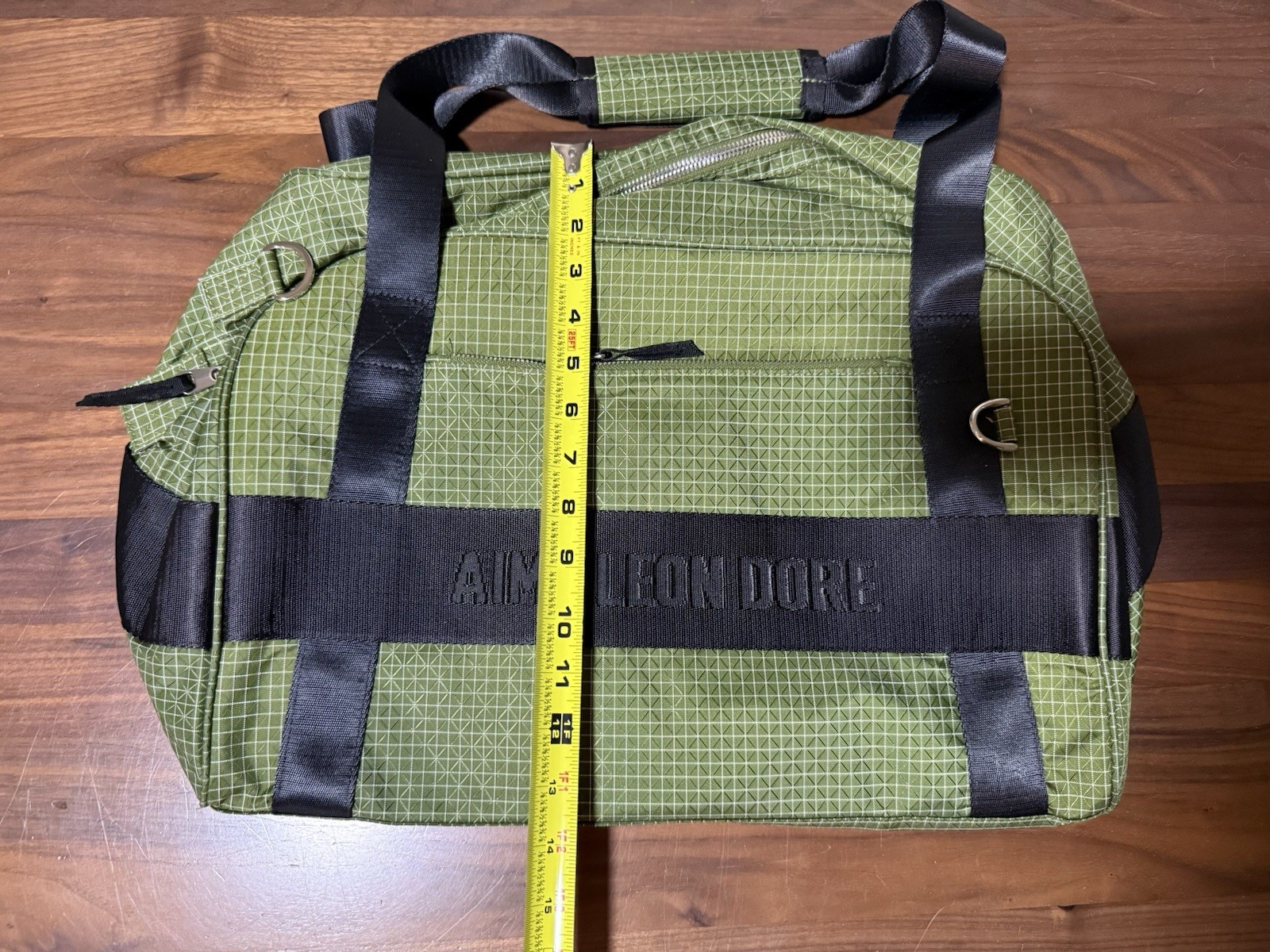 Aime Leon Dore Ripstop Nylon Duffle Bag Carry On Olive Woven Logo ALD Queens