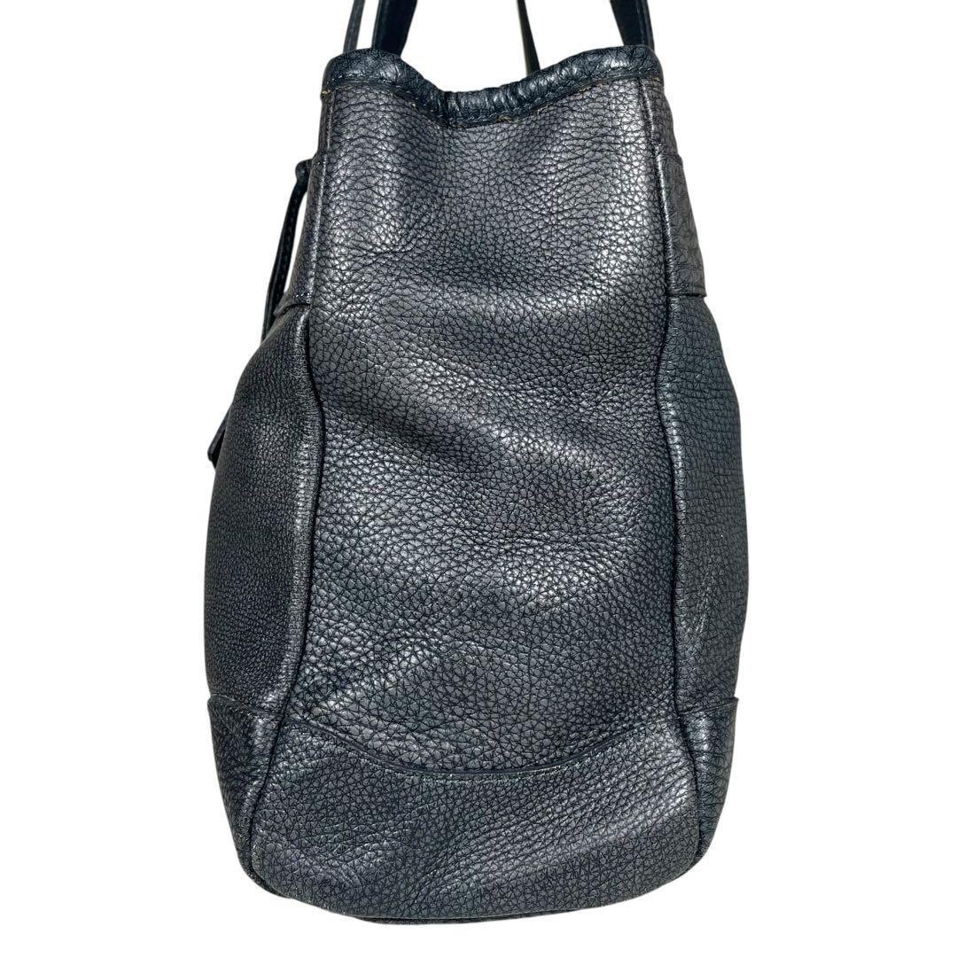 Aniari Grind Gray Leather Tote Bag Charm Authentic Japan