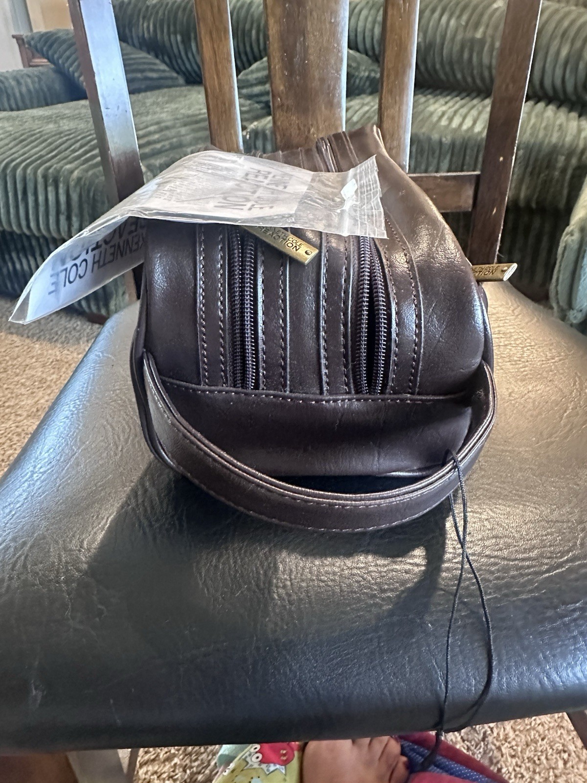 Kenneth Cole Reaction Toiletry Shaving Case Travel Bag Brown NEW With Tags.