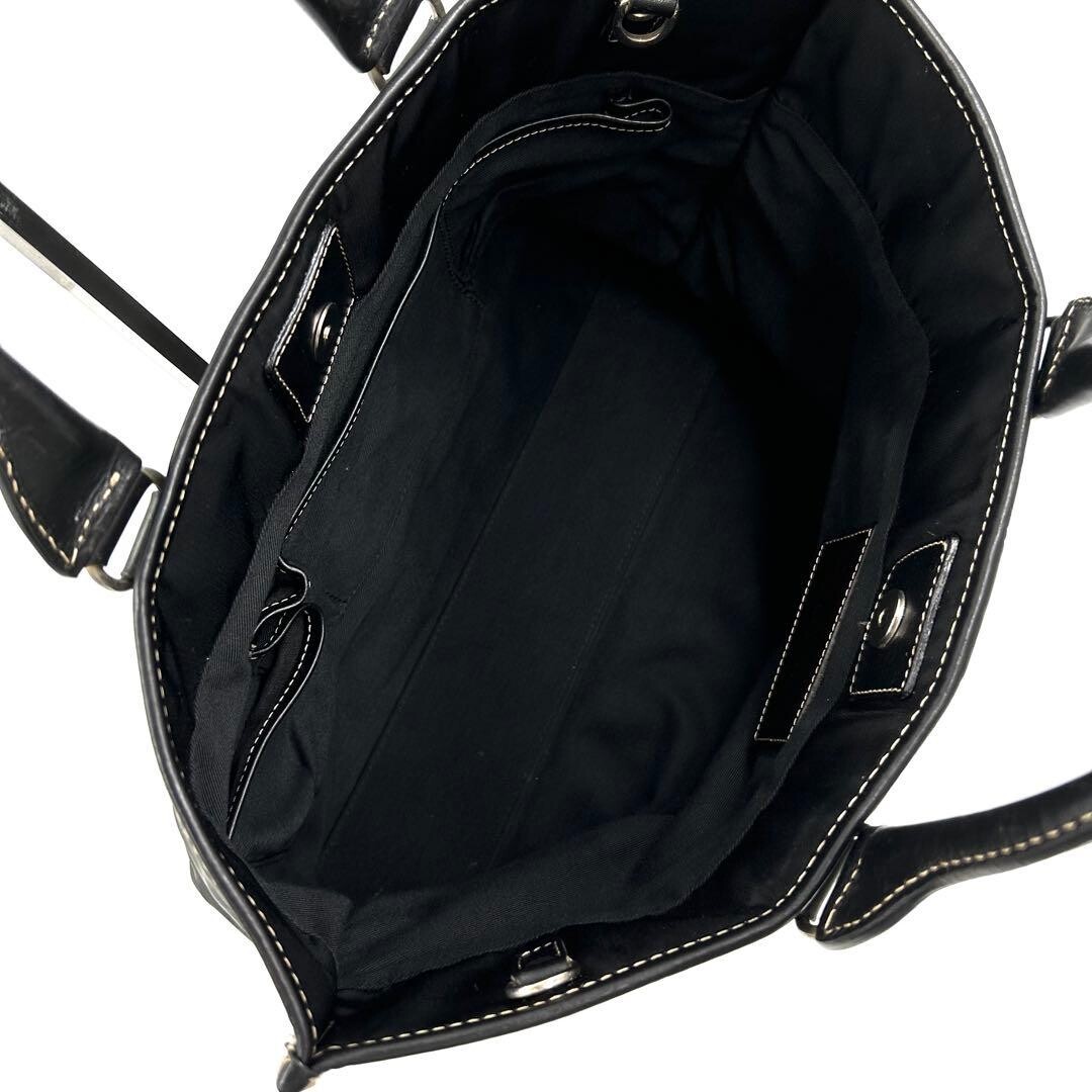 Stefanomano 883 Black Nylon Leather 2Way Business Bag A4 Shoulder Tote 45cm