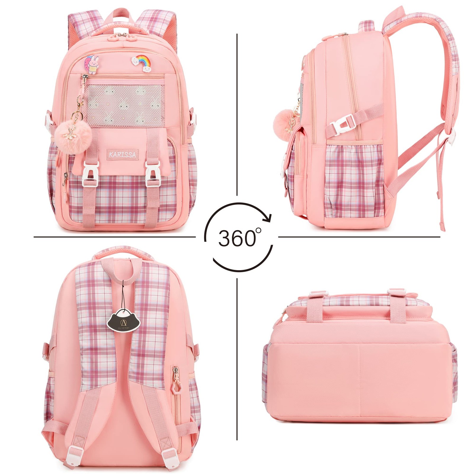 Girls Backpack 15.6 Inch Laptop School Bag Cute Kids Elementary College Backp…