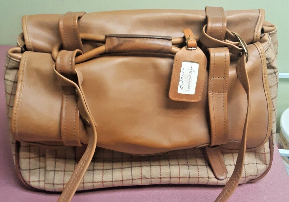 VINTAGE RARE 1970s ‘BILL BLASS’ XL Double Sided Messenger Shoulder Bag Purse