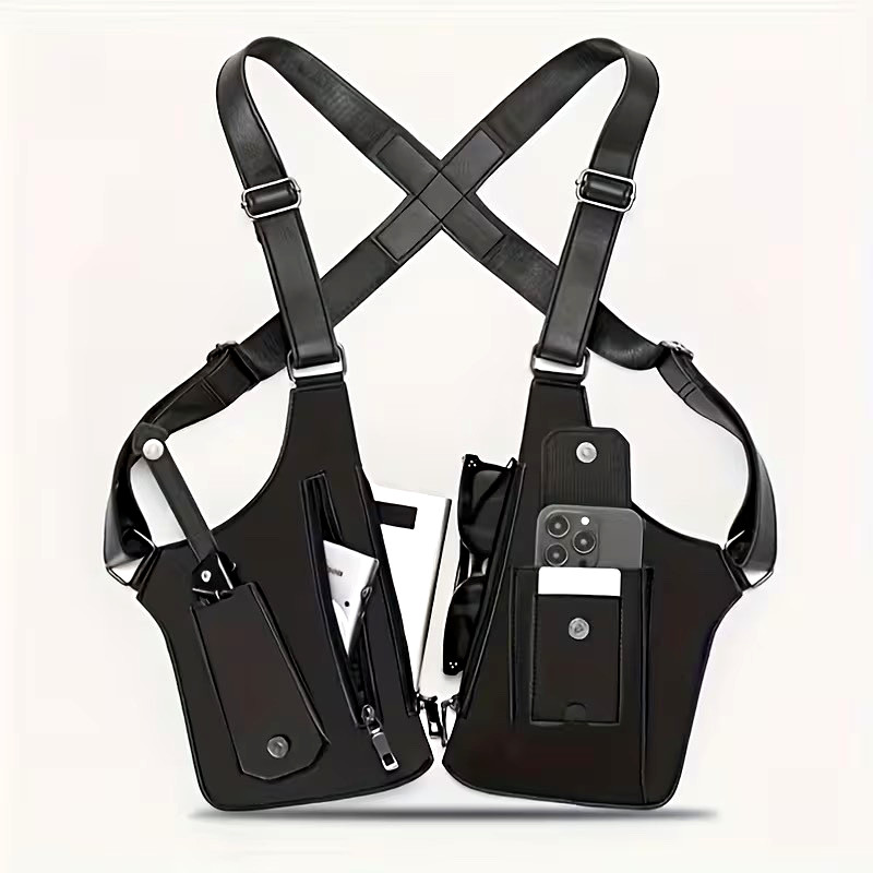 Adjustable Anti-Theft Underarm Shoulder Bag PU Leather Wallet Holster Bag – New