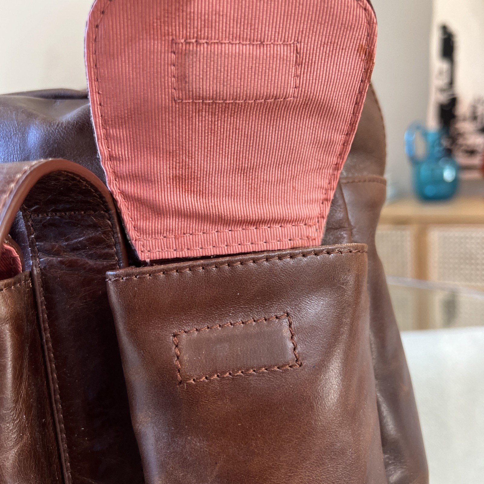 Latico Brown Leather Satchel Multi Pocket Straps Leisure Duffle Unused 11″ x 13″