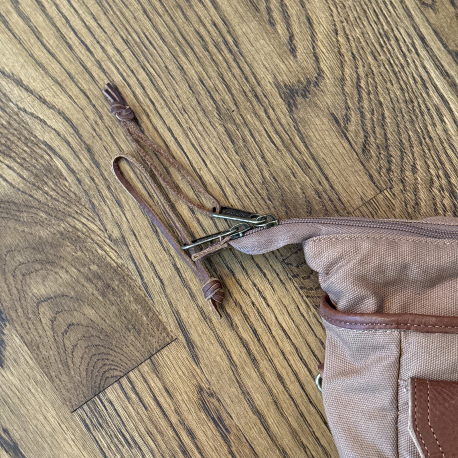 Duluth Trading Company Superior Street Fire Hose Briefcase Brown Canvas Leather