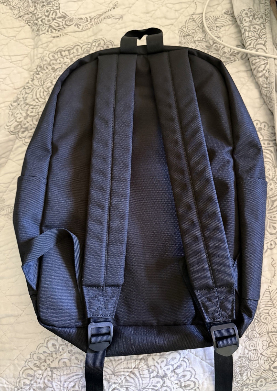 Vonxury Black Backpack Zip Closure, Front Zip Pocket, Padded Adjustable Straps
