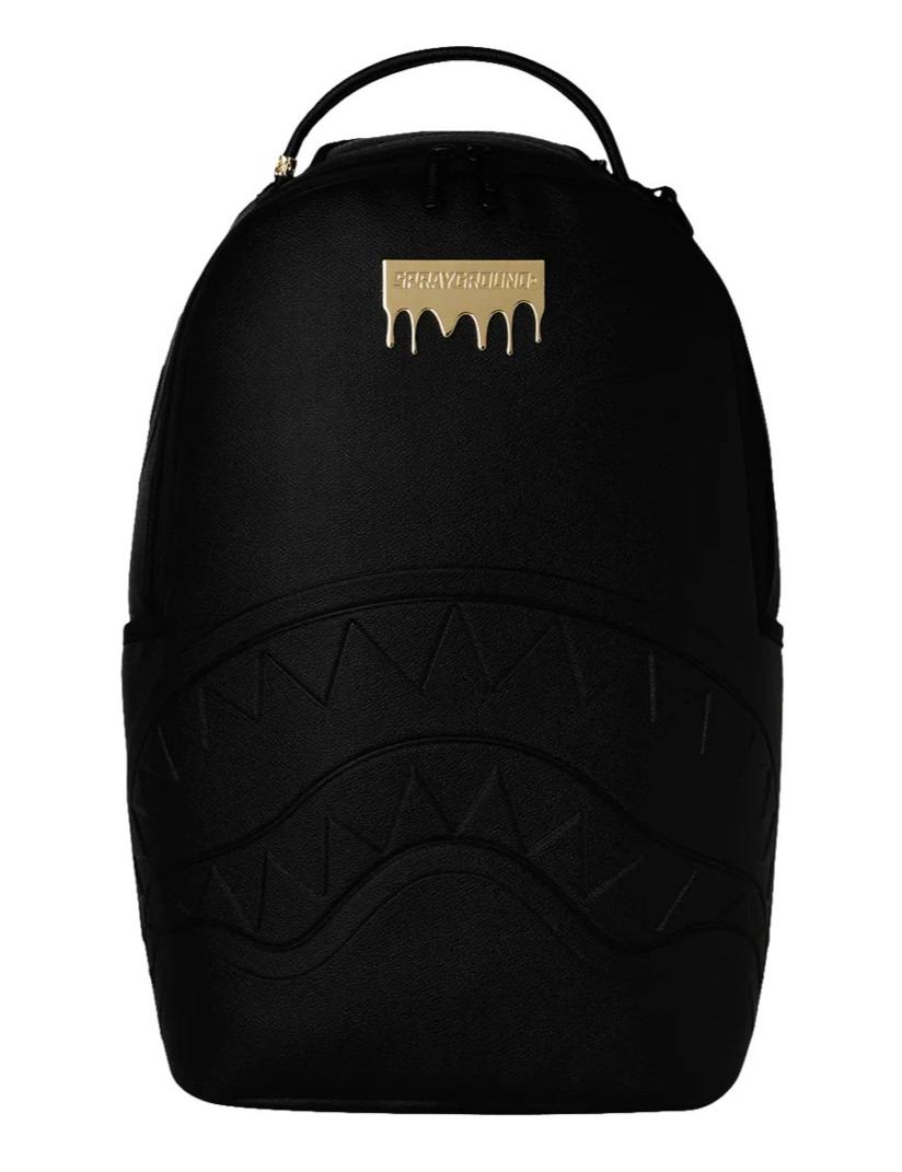 Sprayground Brick Gold Drip Backpack🔥Black Embossed Bookbag Large School Bag