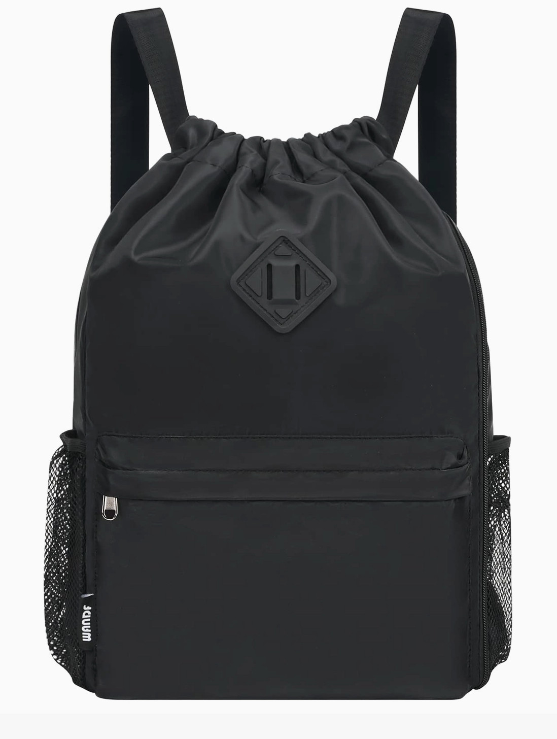 WANDF Drawstring Backpack Sports Gym Bag with Shoes Compartment, Water-Resist…